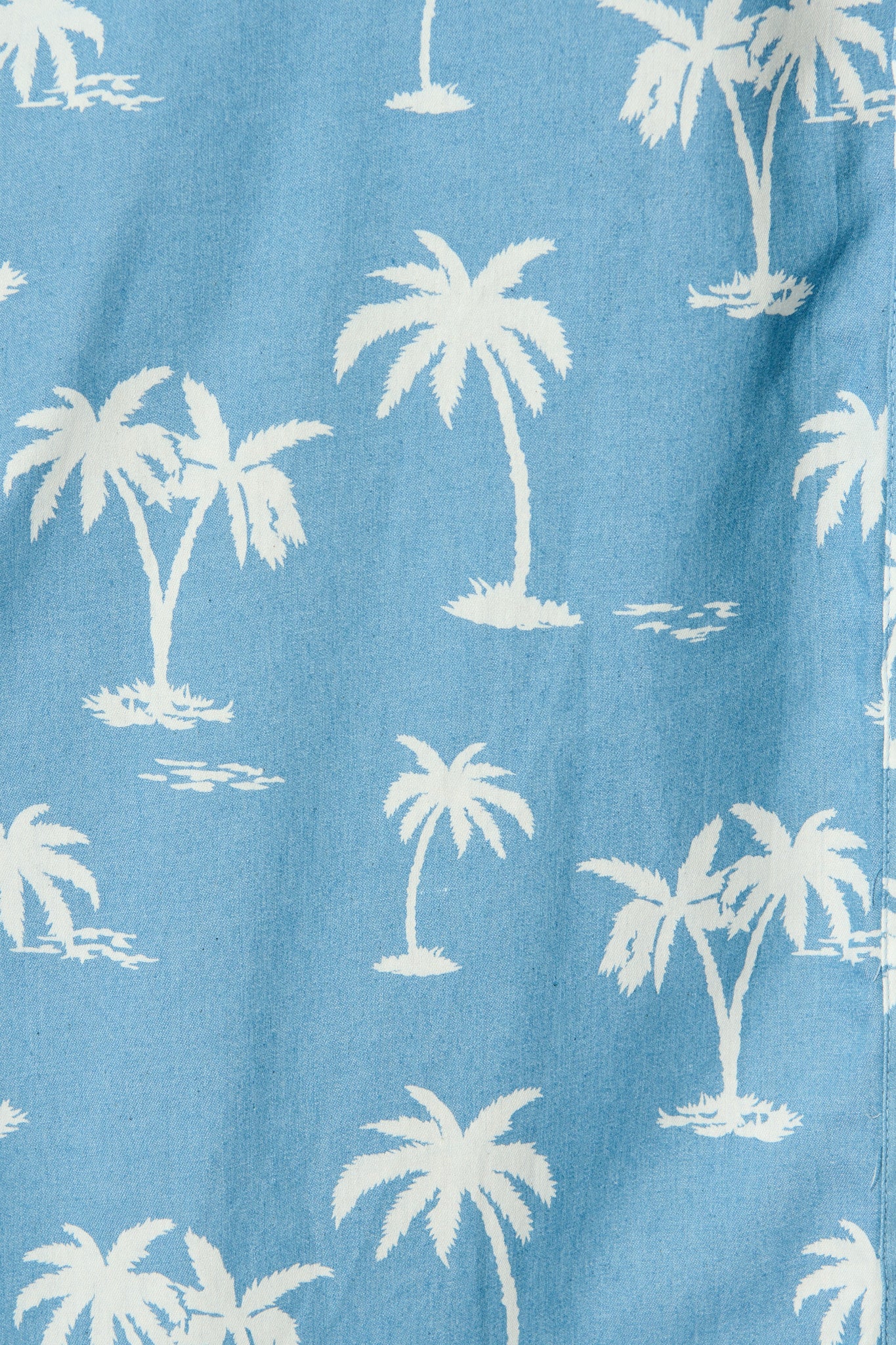 Marlia Midi Shirt Dress in Blue with White Palm Tree - Image 6