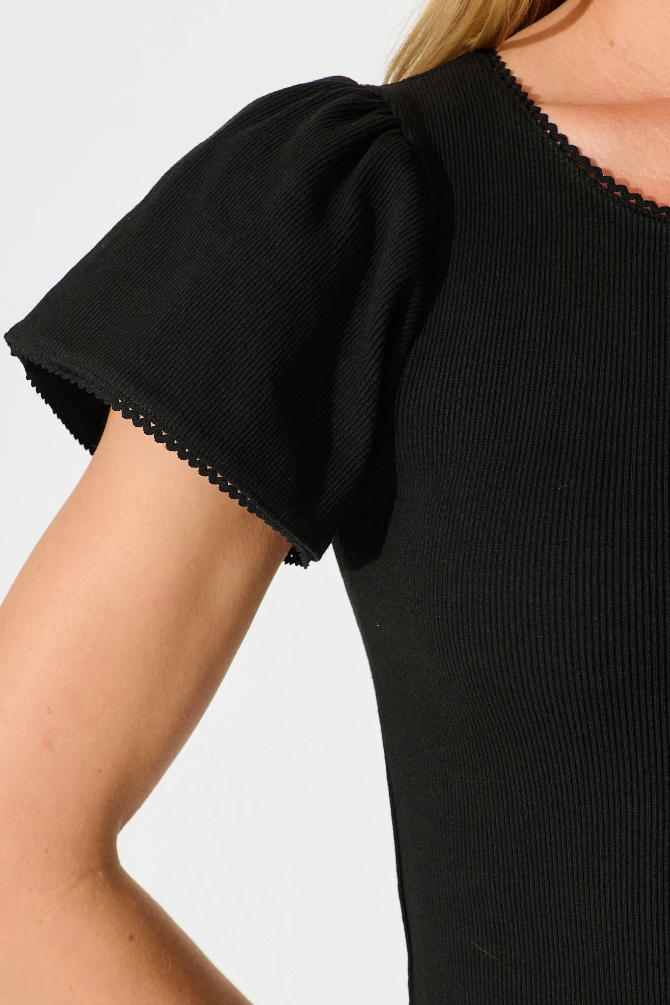 Marsha Top In Black Cotton - Image 5