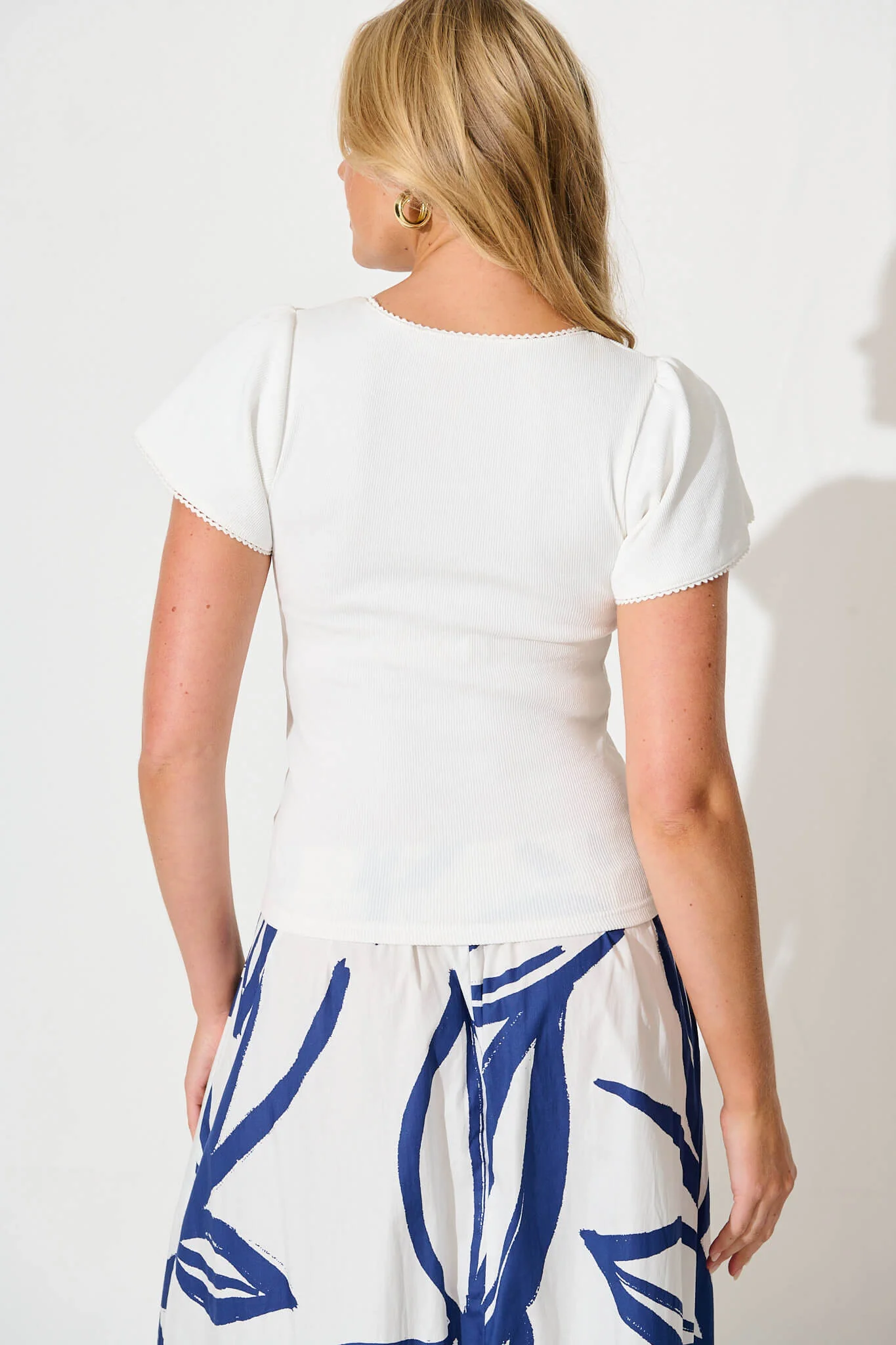 Marsha Top In White Cotton - Image 6