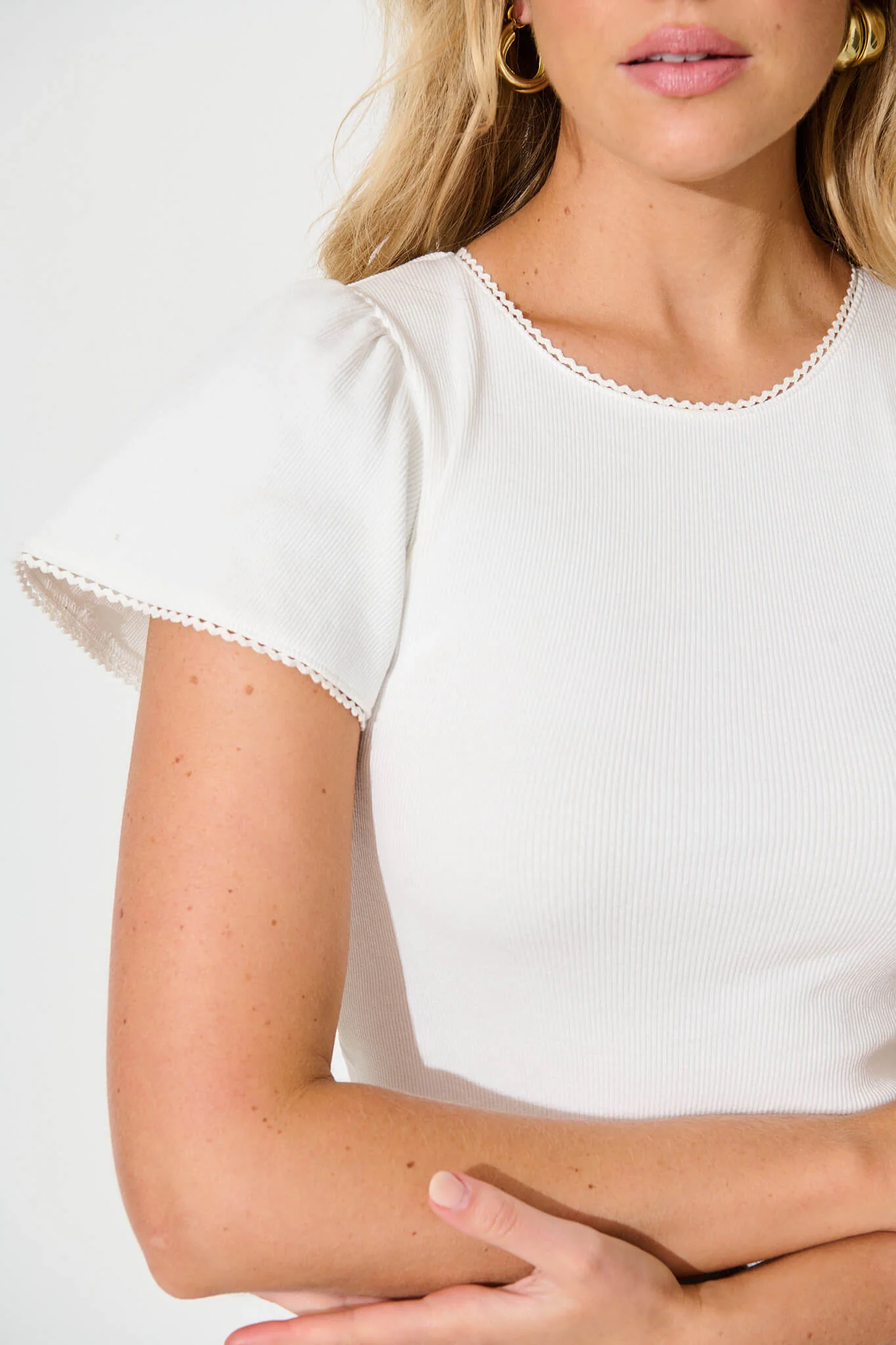 Marsha Top In White Cotton - Image 8