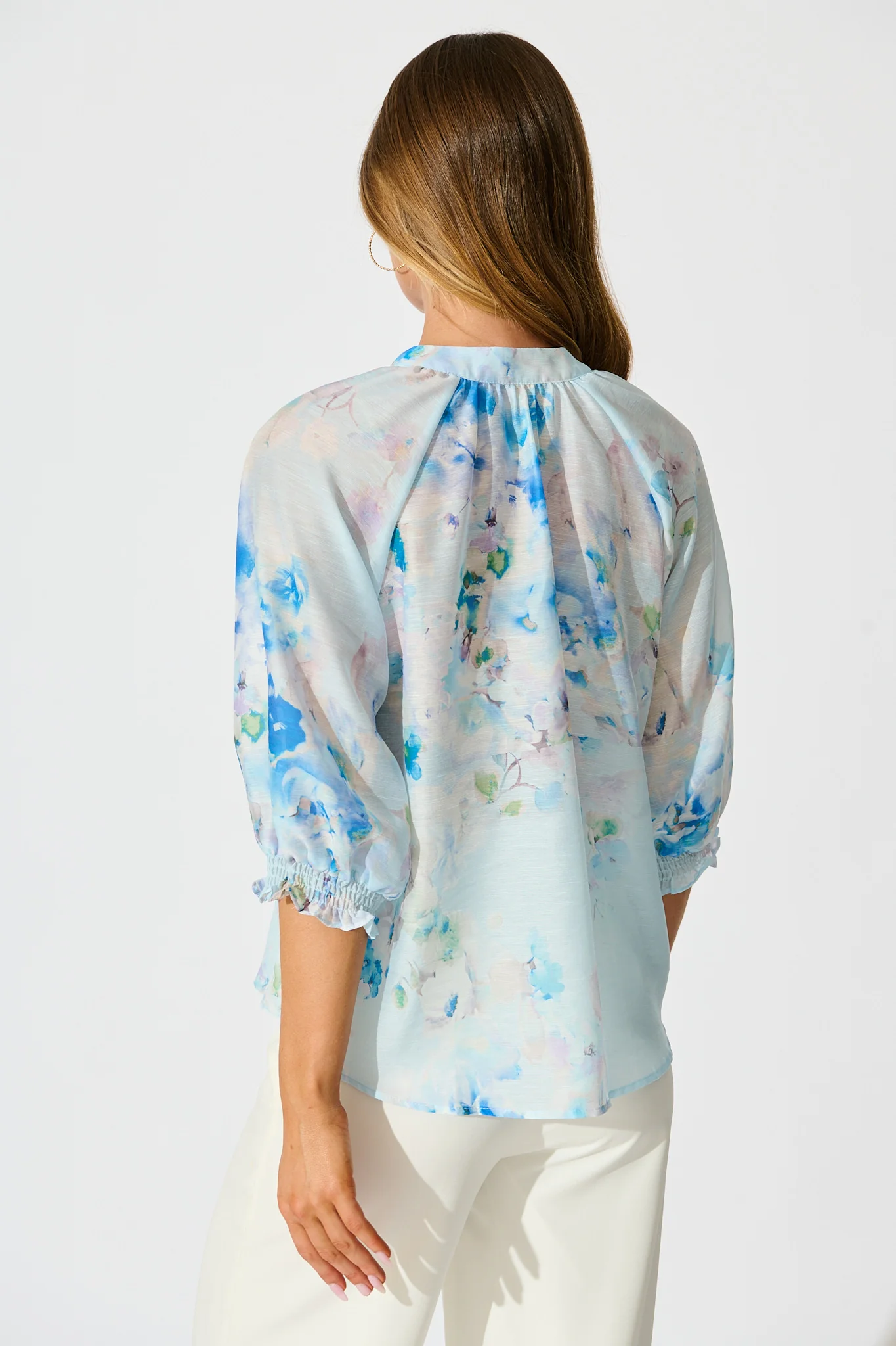 Martisha Top in Blue Floral - Image 3