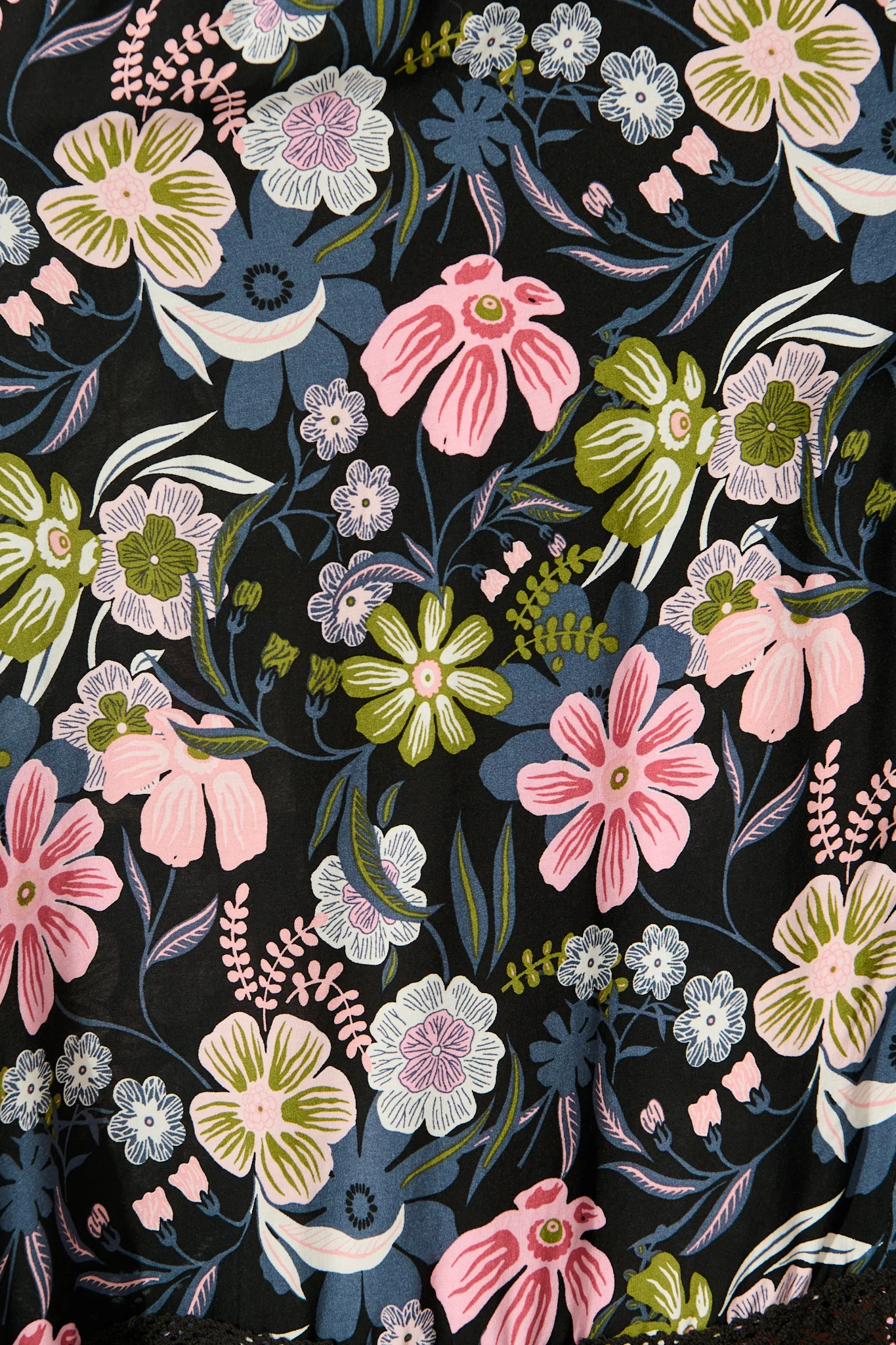 Mayda Maxi Dress in Black with Pink Boho Floral - Image 6