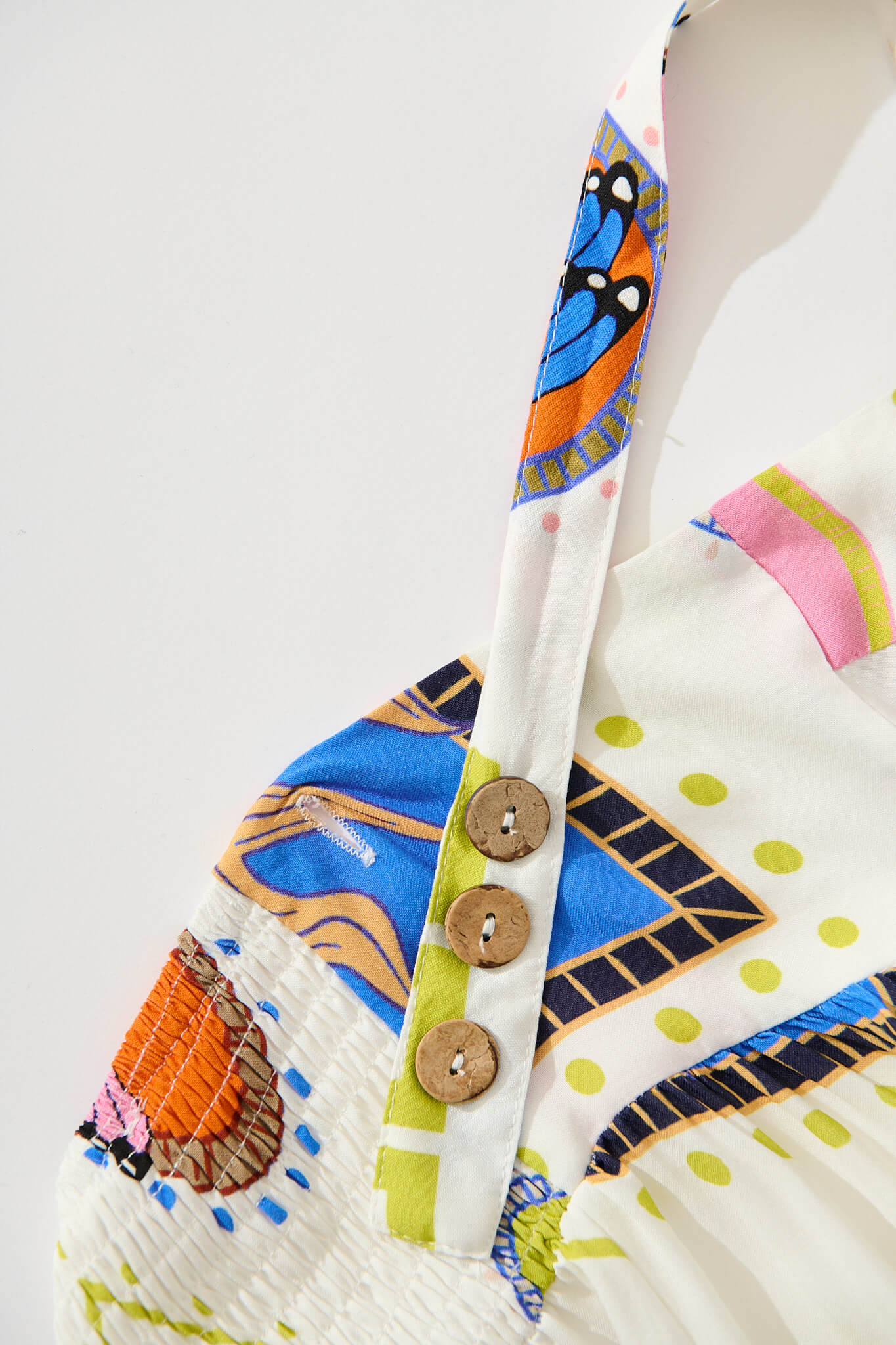 Mayview Midi Dress In White With Bright Print - Image 5