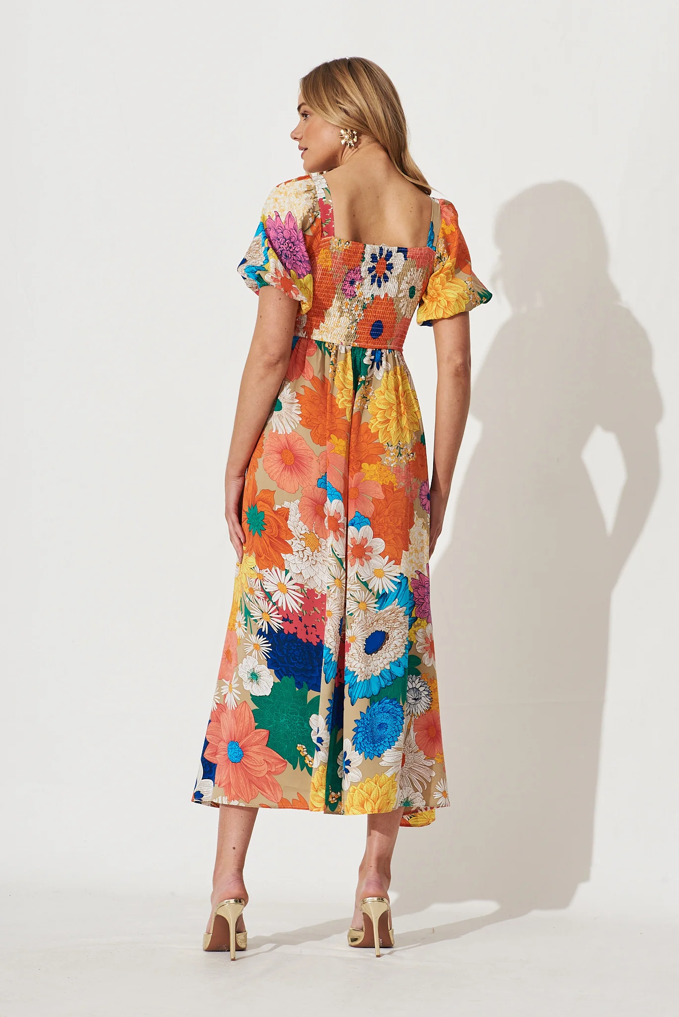 Mel Maxi Dress In Bright Multi Floral - Image 4