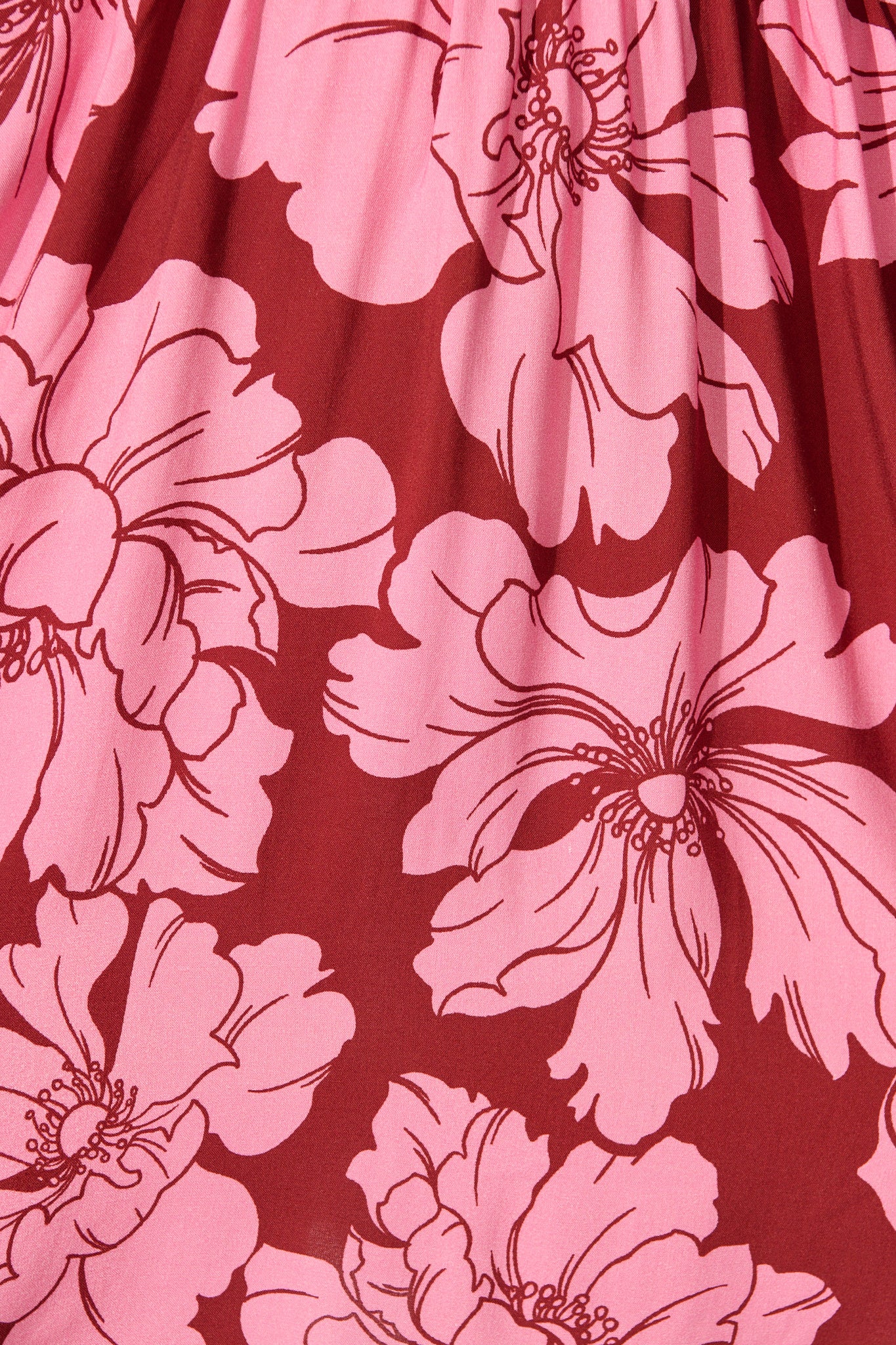 Memoir Dress in Wine with Pink Floral - Image 9