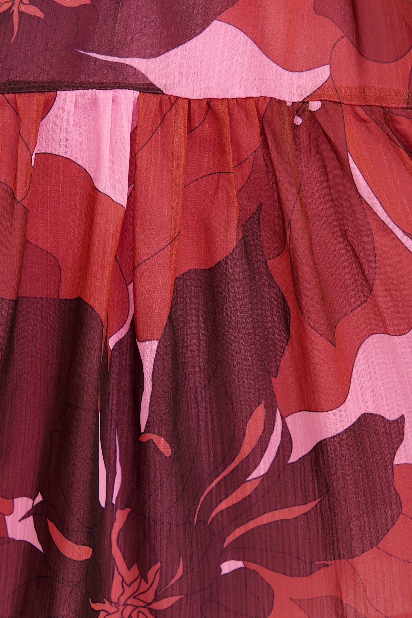 Mica Dress in Pink and Red Floral Chiffon - Image 6