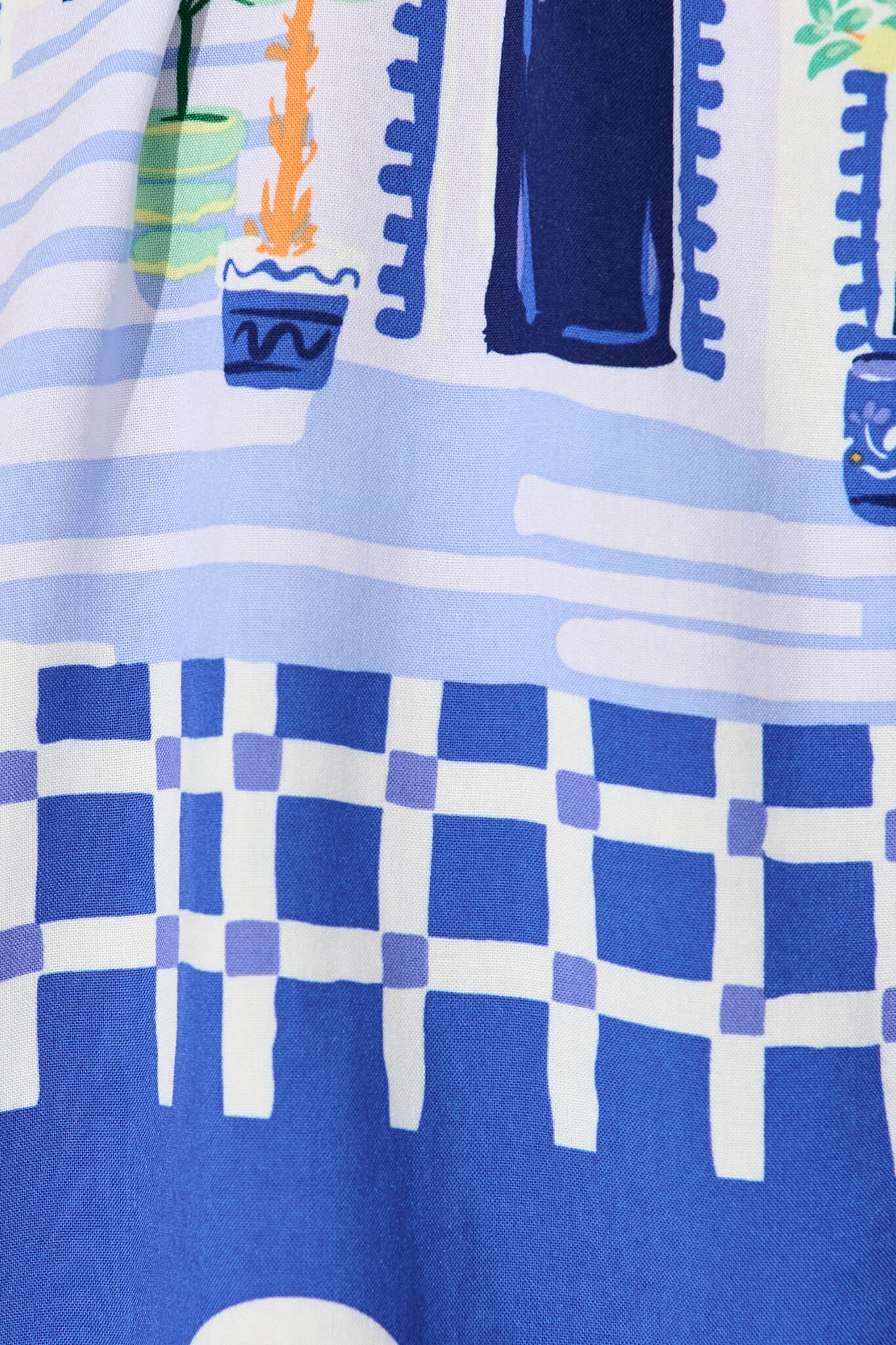 Miela Shirt Dress in Blue with White Print - Image 6