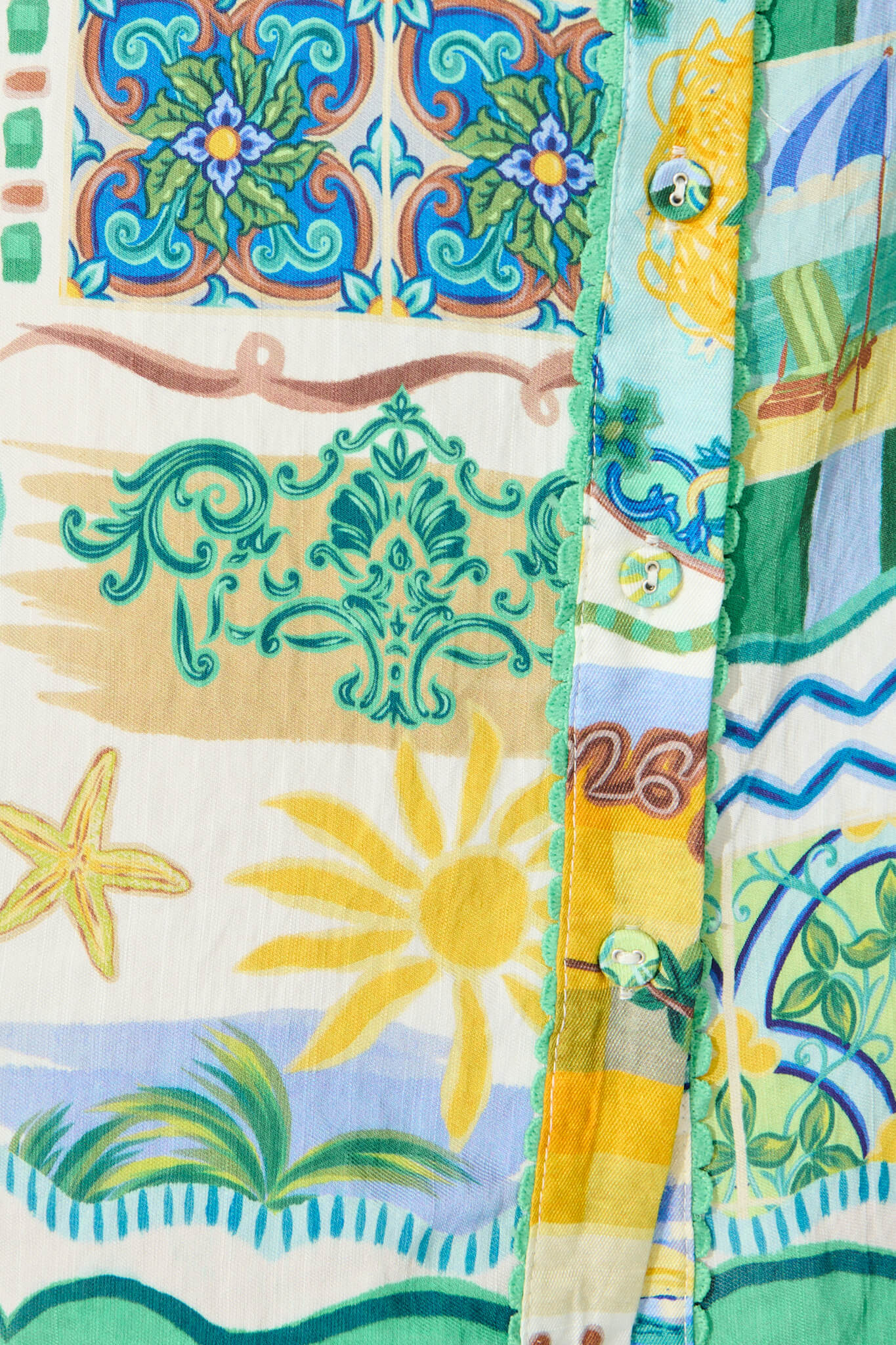 Miela Shirt Dress In Green Multi Border Print - Image 6