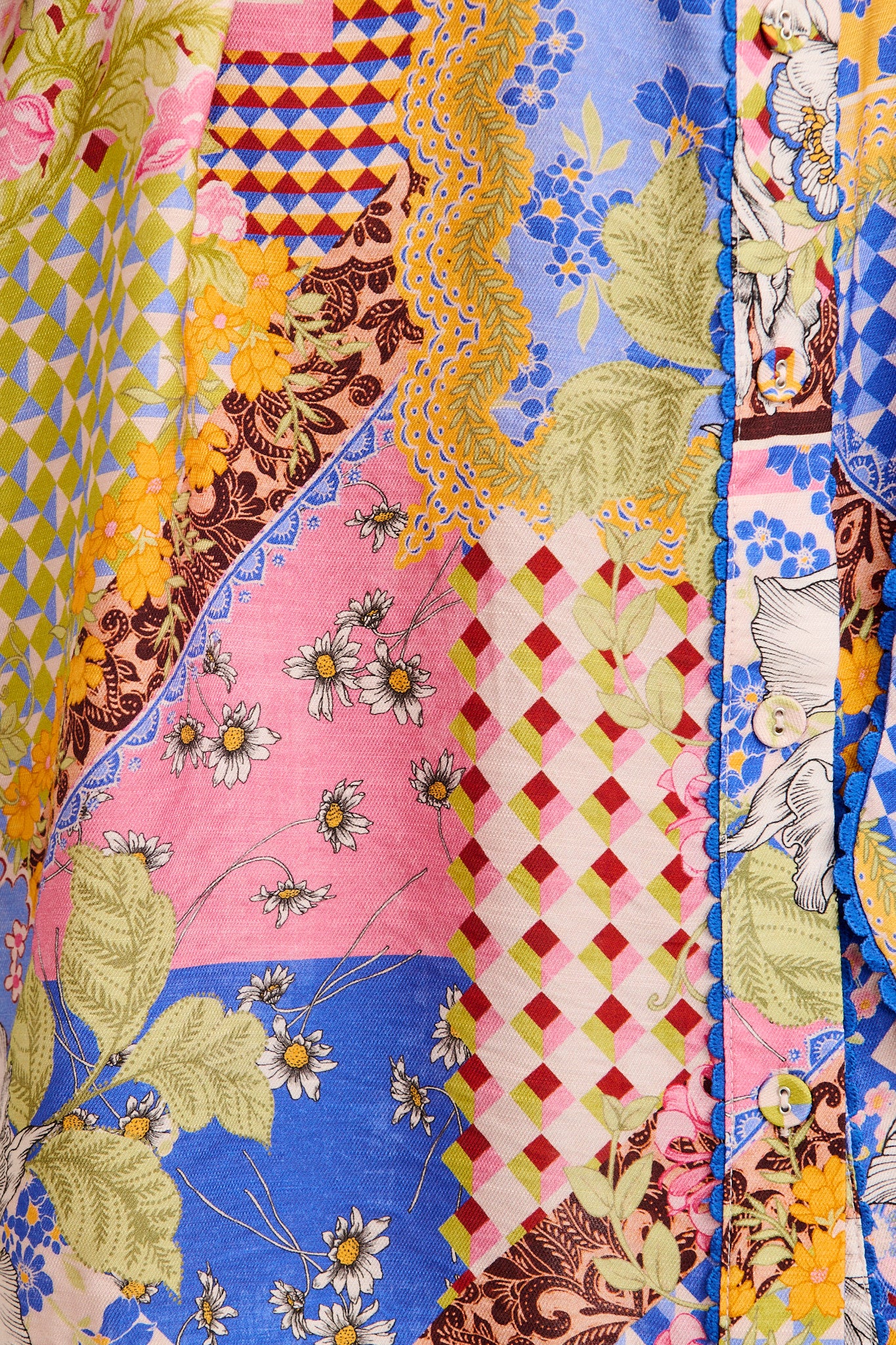 Miela Shirt Dress in Multi Patchwork Print - Image 6