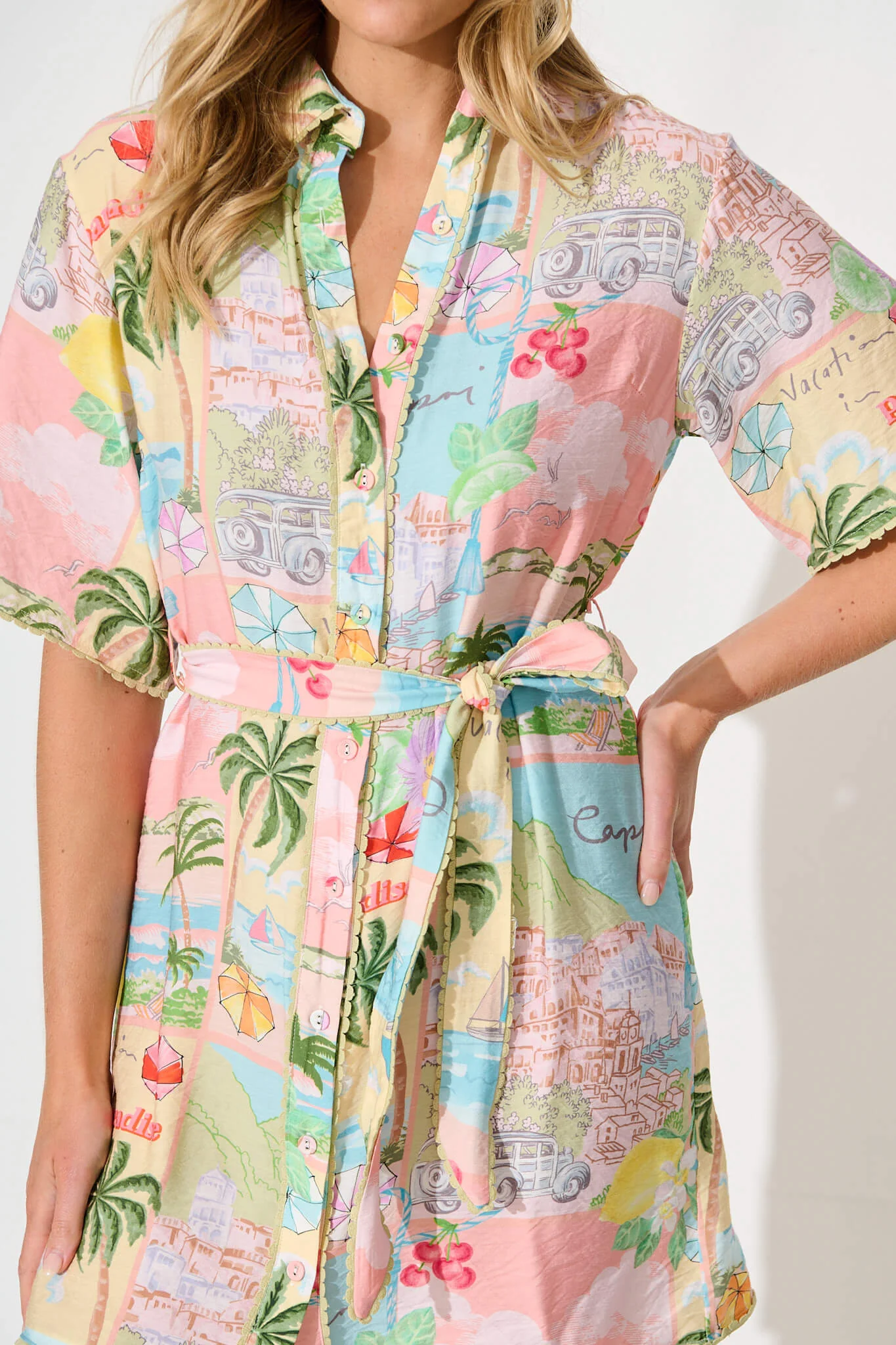 Miela Shirt Dress In Pastel Multi - Image 9