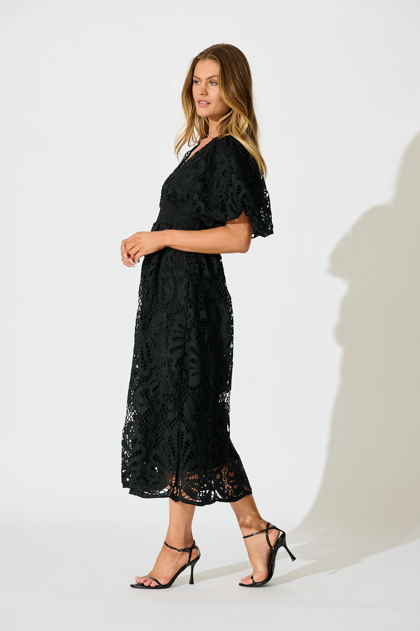 Millie Lace Maxi Dress In Black - Image 3