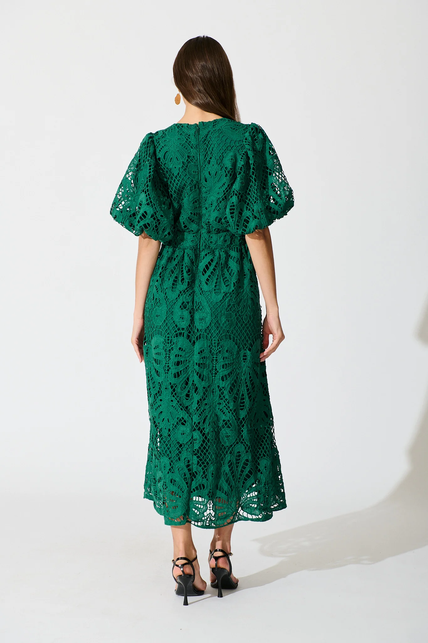 Millie Lace Maxi Dress In Emerald - Image 5