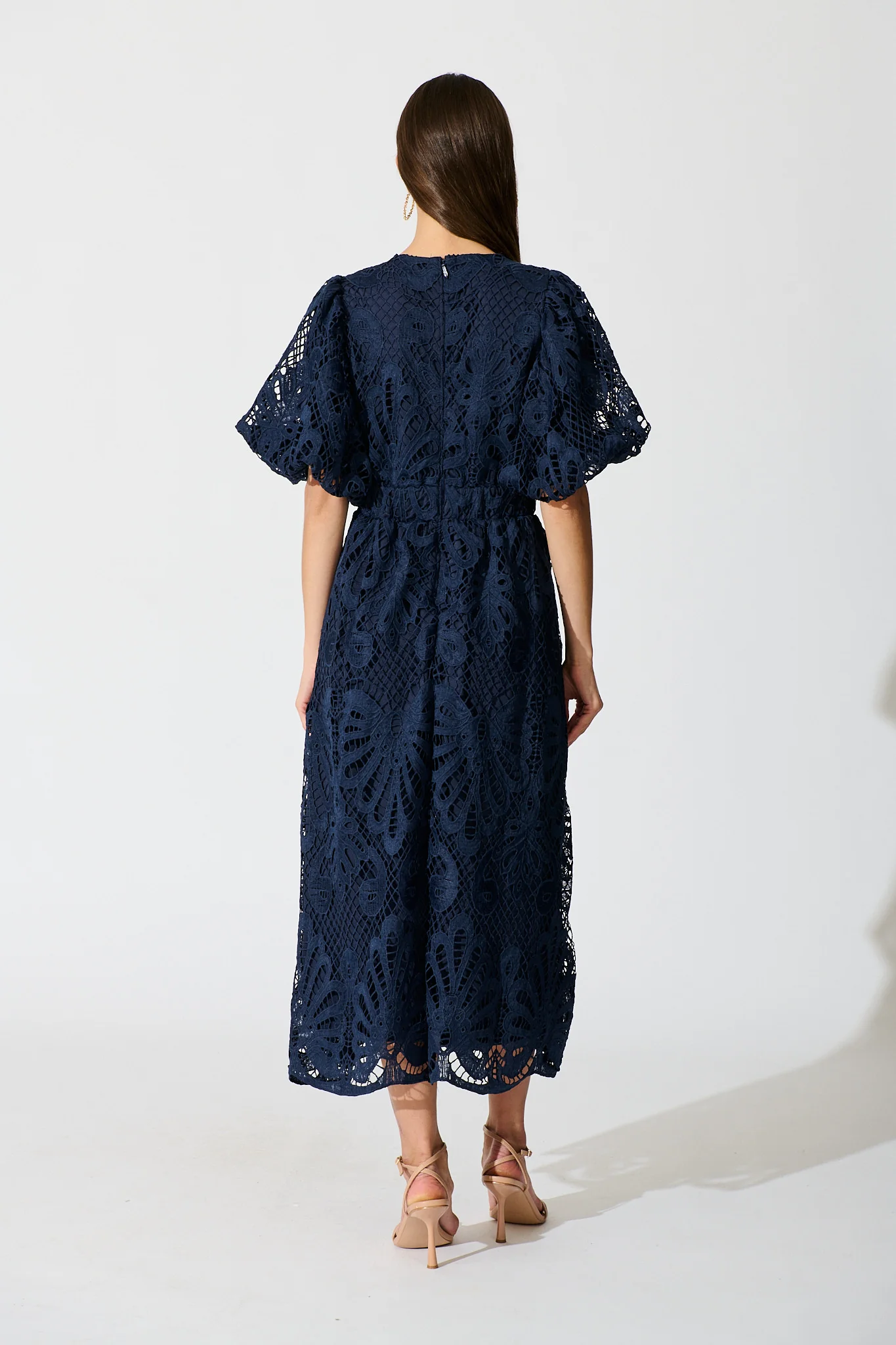Millie Lace Maxi Dress In Navy - Image 6