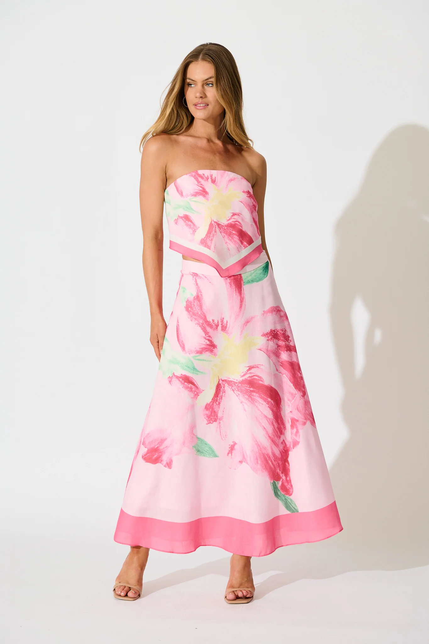 Mireya Maxi Skirt in Pink Floral - Image 8