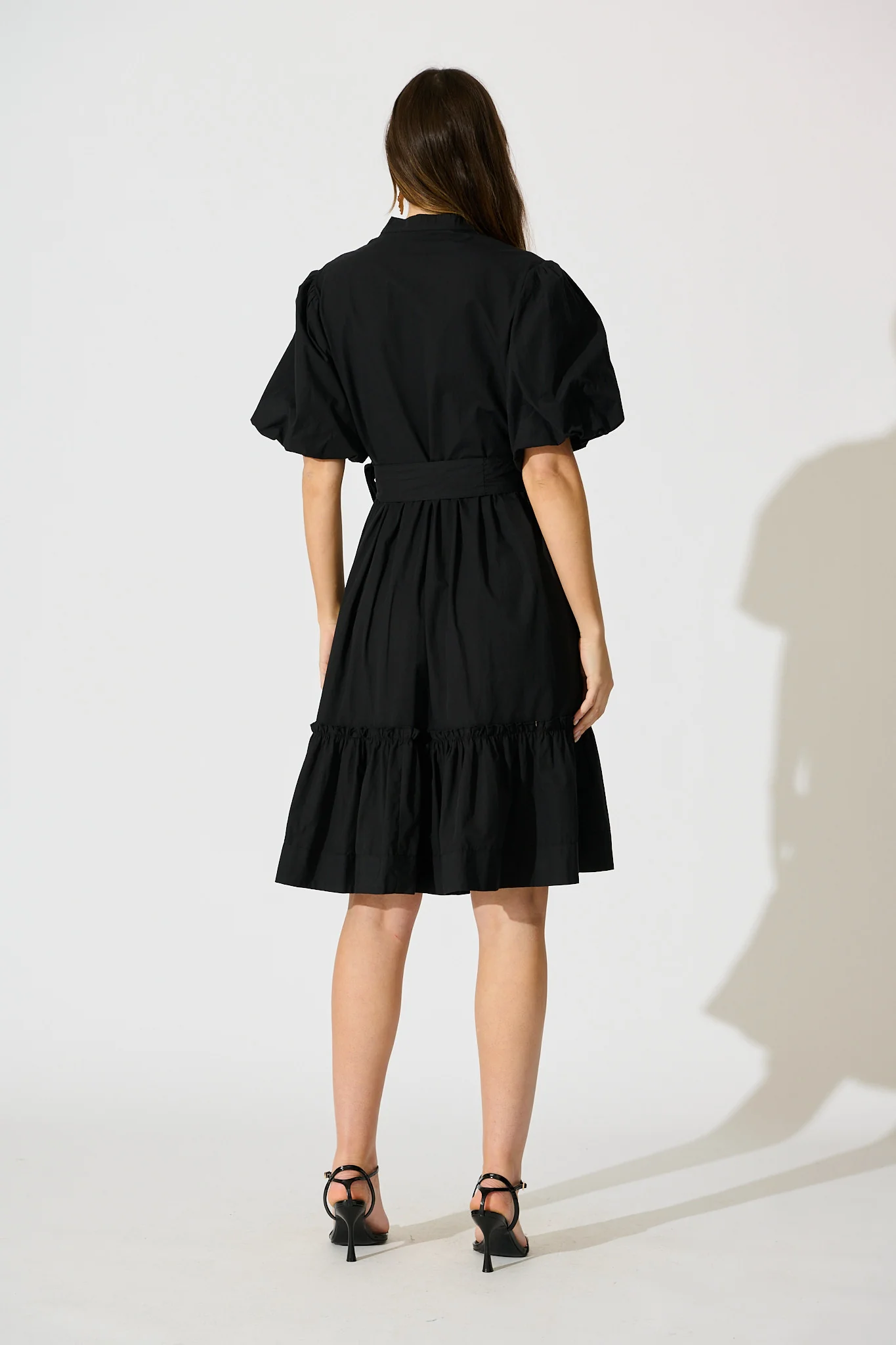 Miya Midi Dress in Black Cotton - Image 4
