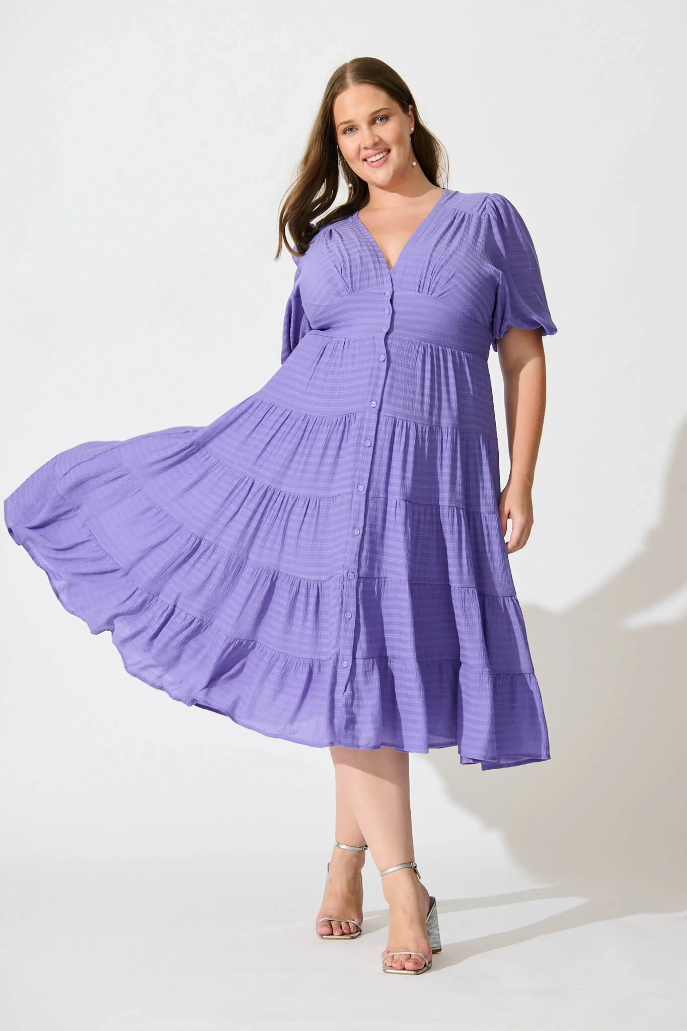 Modica Midi Dress In Purple - Image 7