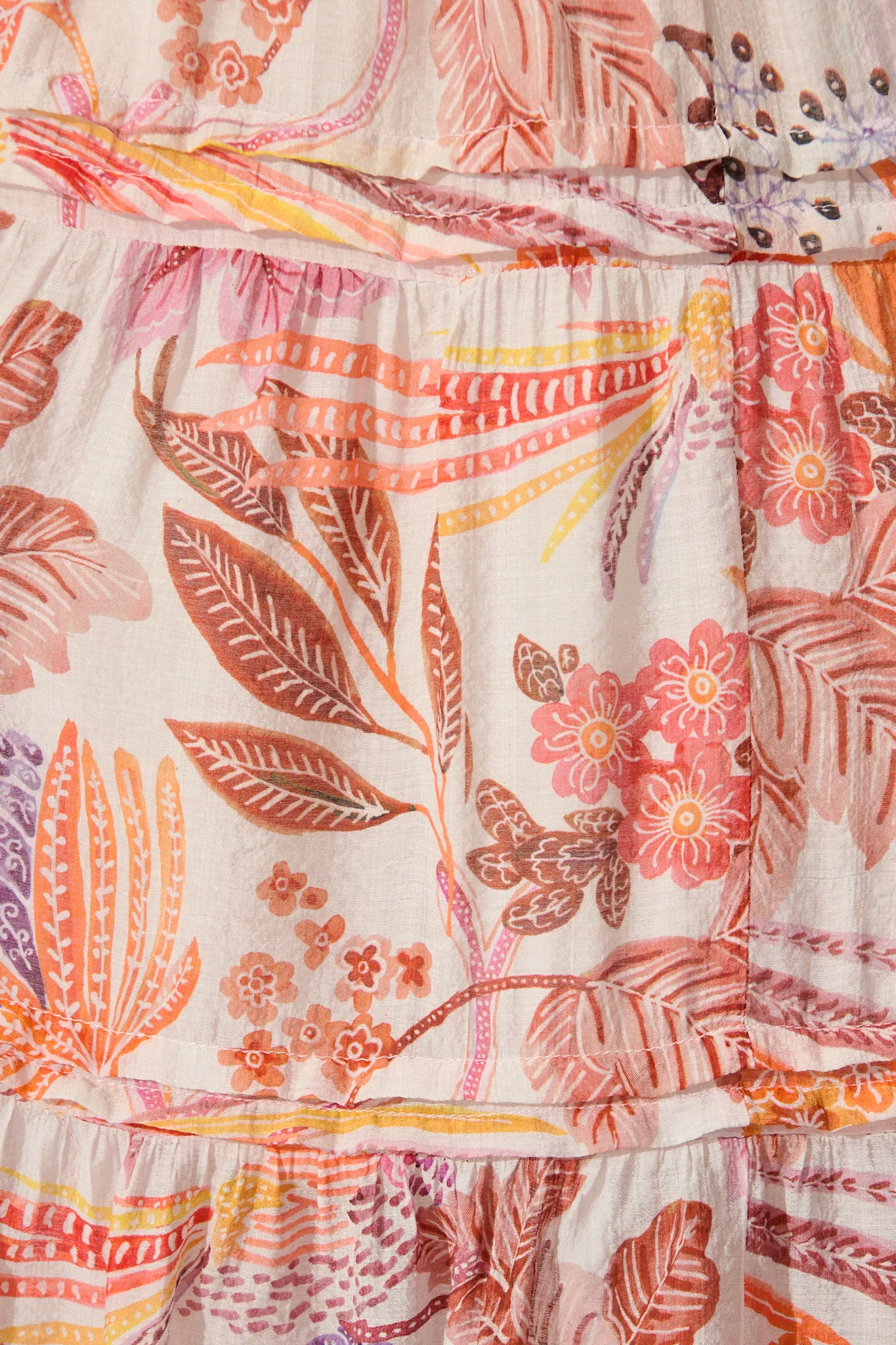 Monet Maxi Dress in Multi Tan Leaf Print - Image 6