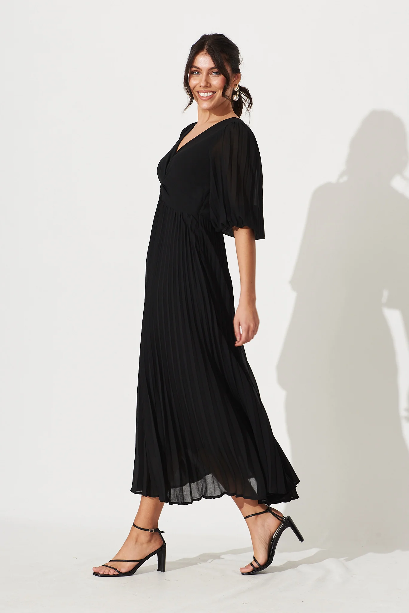 Moritz Maxi Dress In Black Chiffon - Image 4
