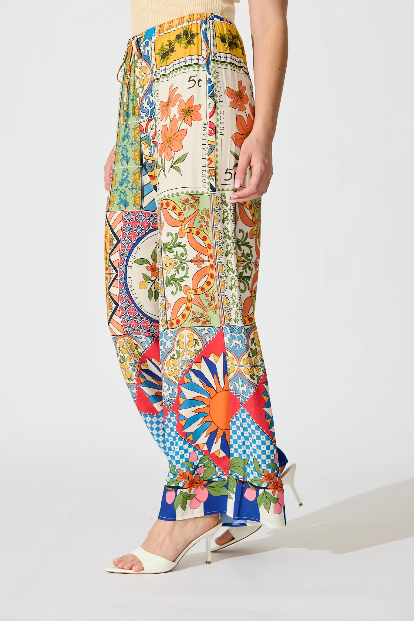 Moroccan Sunset Pant in Multi Tile Print - Image 10
