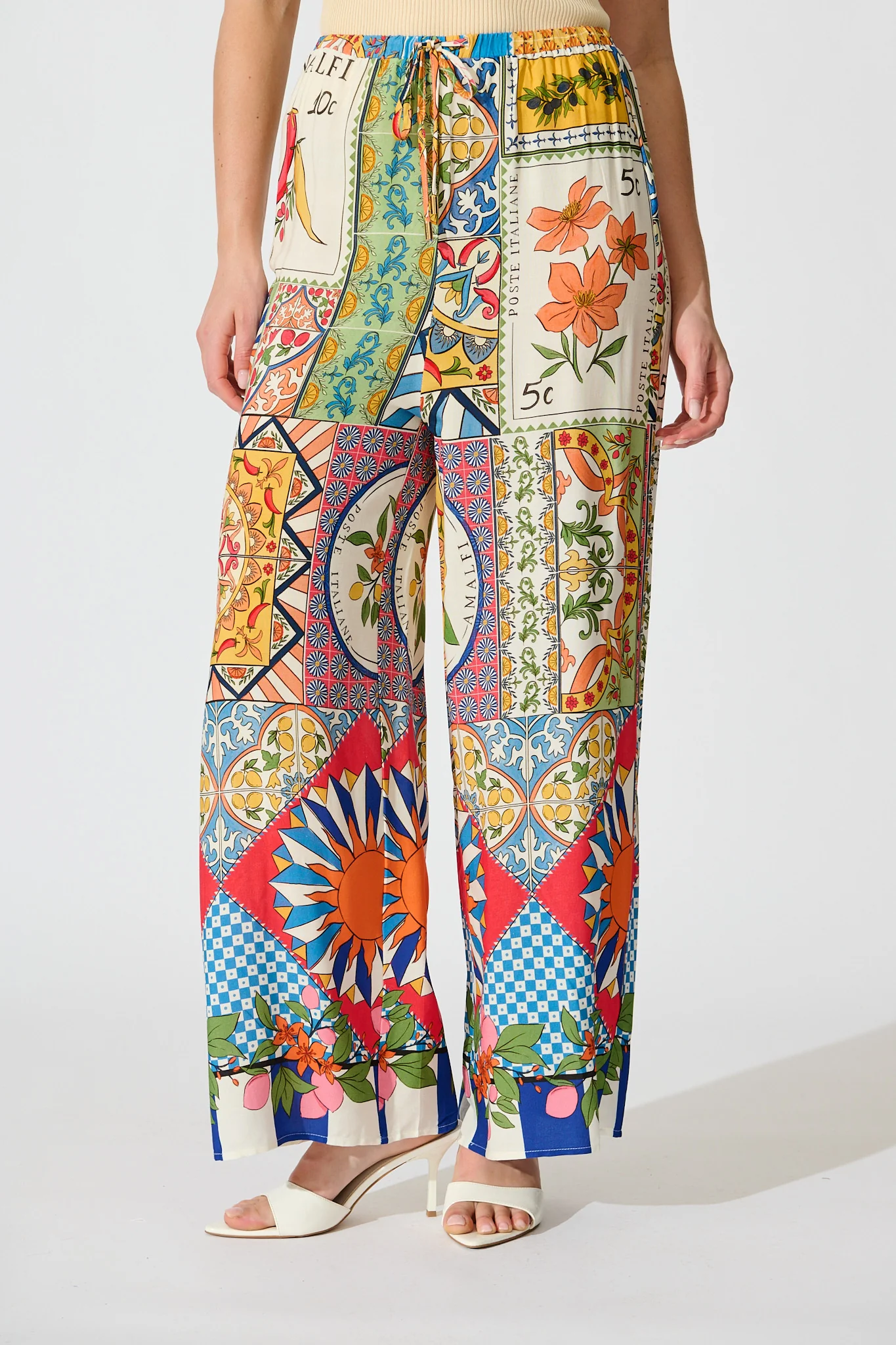Moroccan Sunset Pant in Multi Tile Print - Image 3