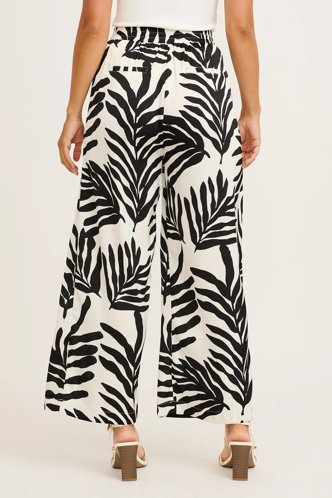 Muse Pant in Black and White Satin - Image 4