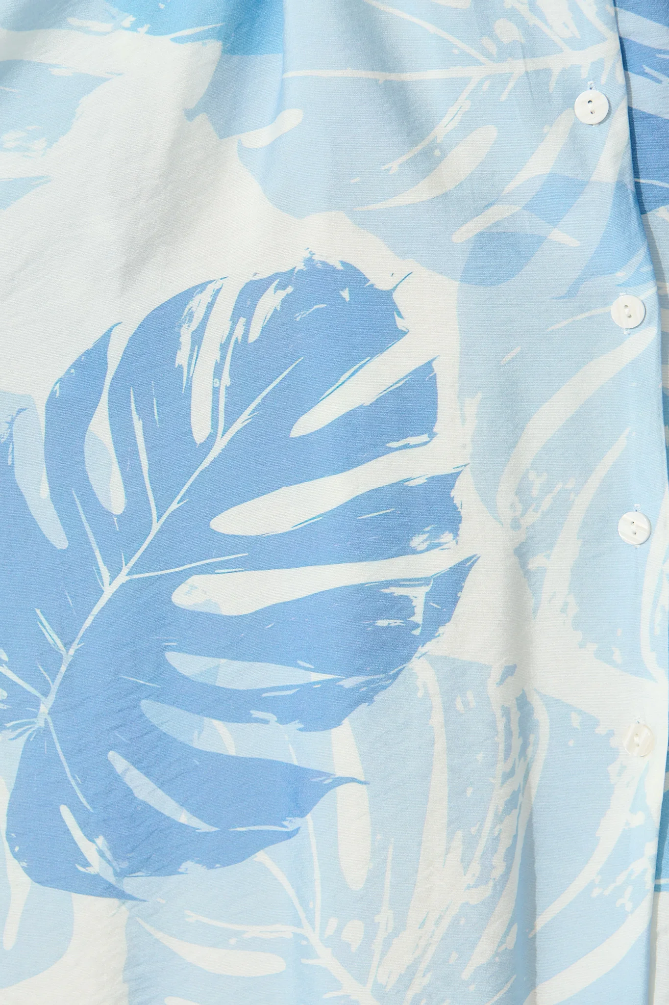 My Sweet Midi Shirt Dress in Multi Blue Leaf Print - Image 6