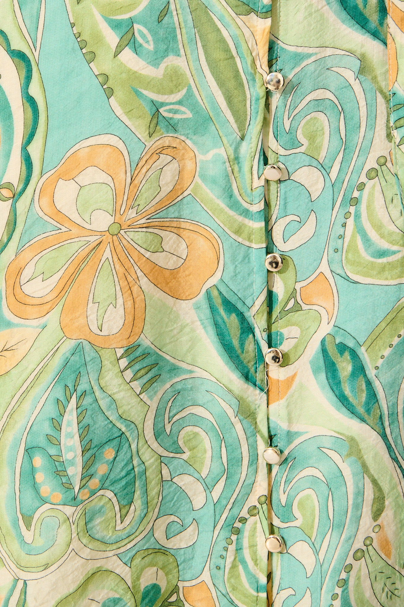 Mystic Mirage Midi Shirt Dress in Multi Green Print - Image 6