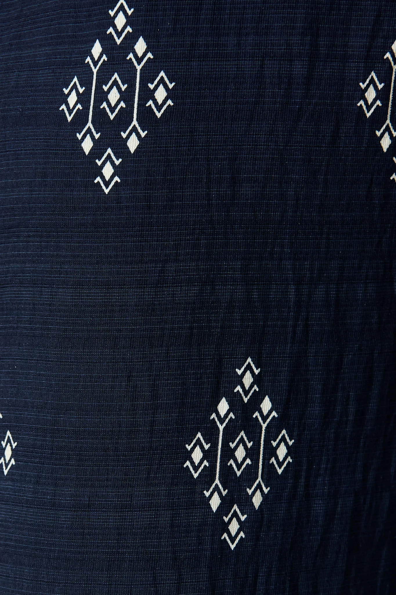 Naia Pant in Navy with White Border Print Linen Blend - Image 7