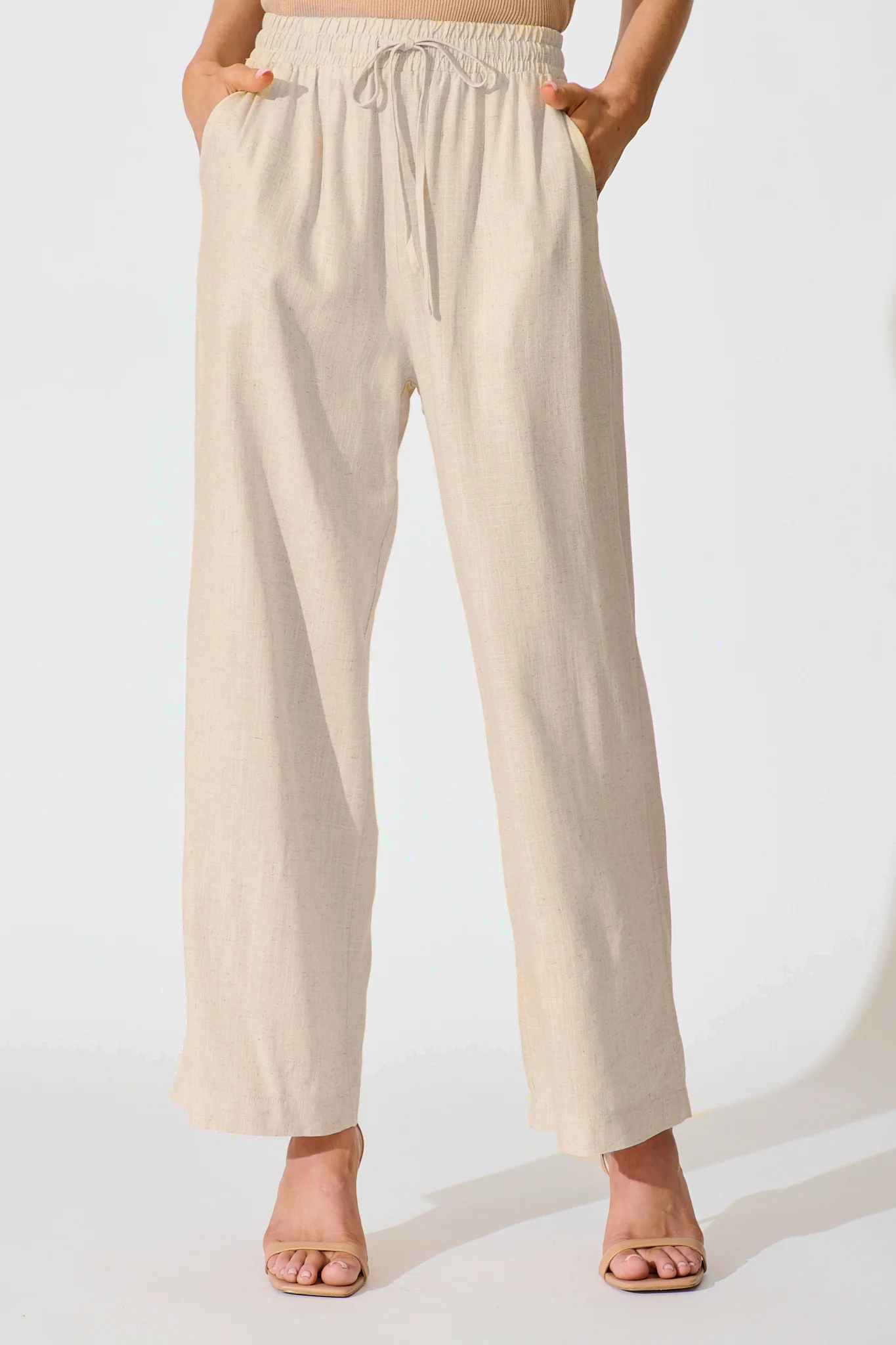 Natural Form Pant in Oatmeal Cotton Linen