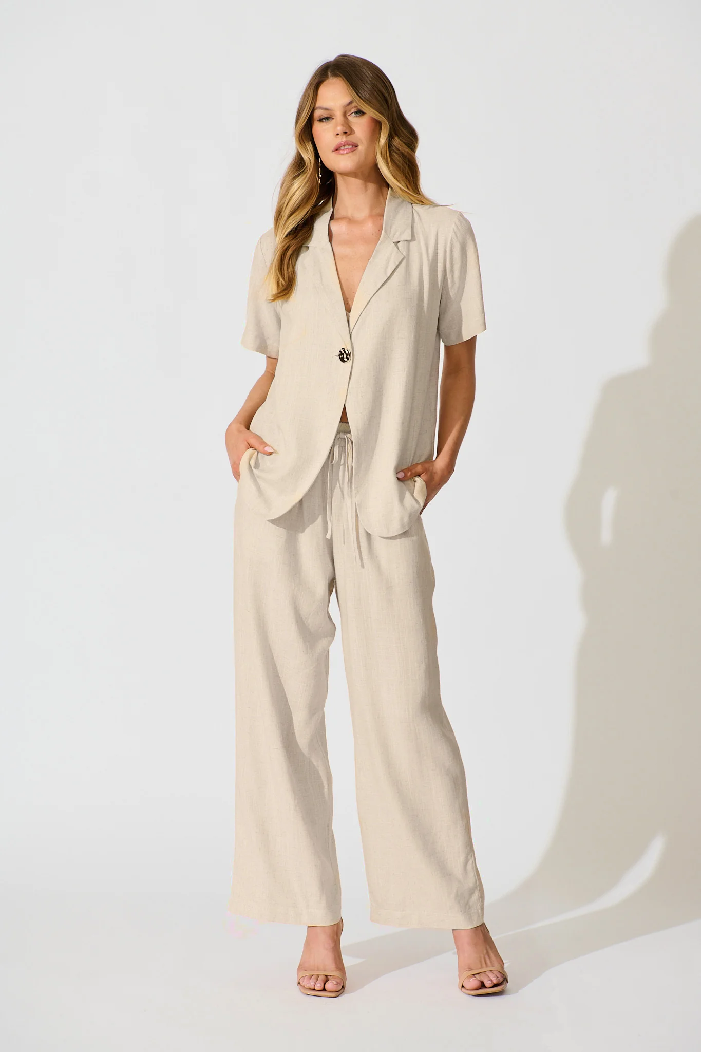 Natural Form Pant in Oatmeal Cotton Linen - Image 4
