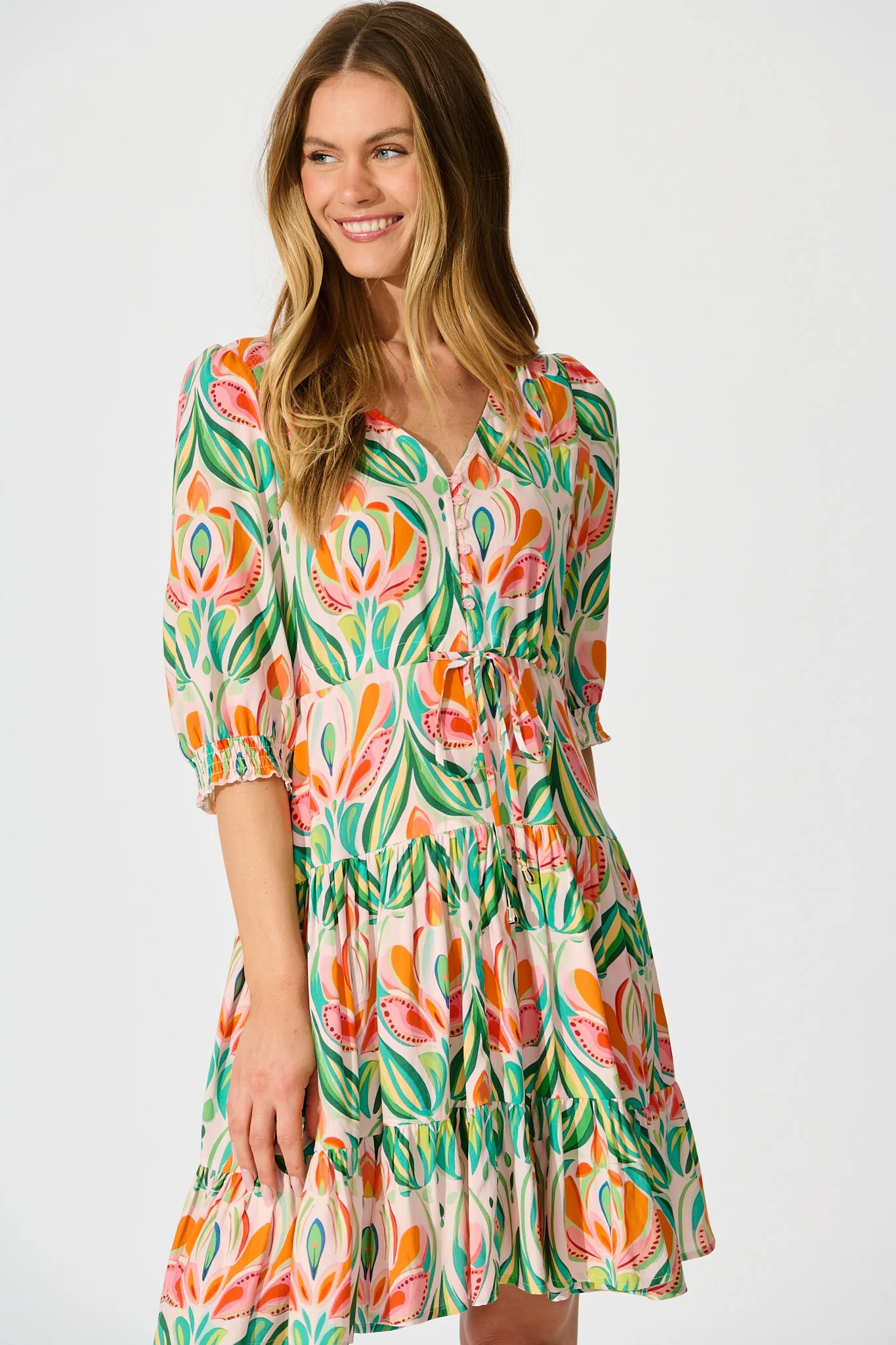 Navianna Dress in Multi Print - Image 2
