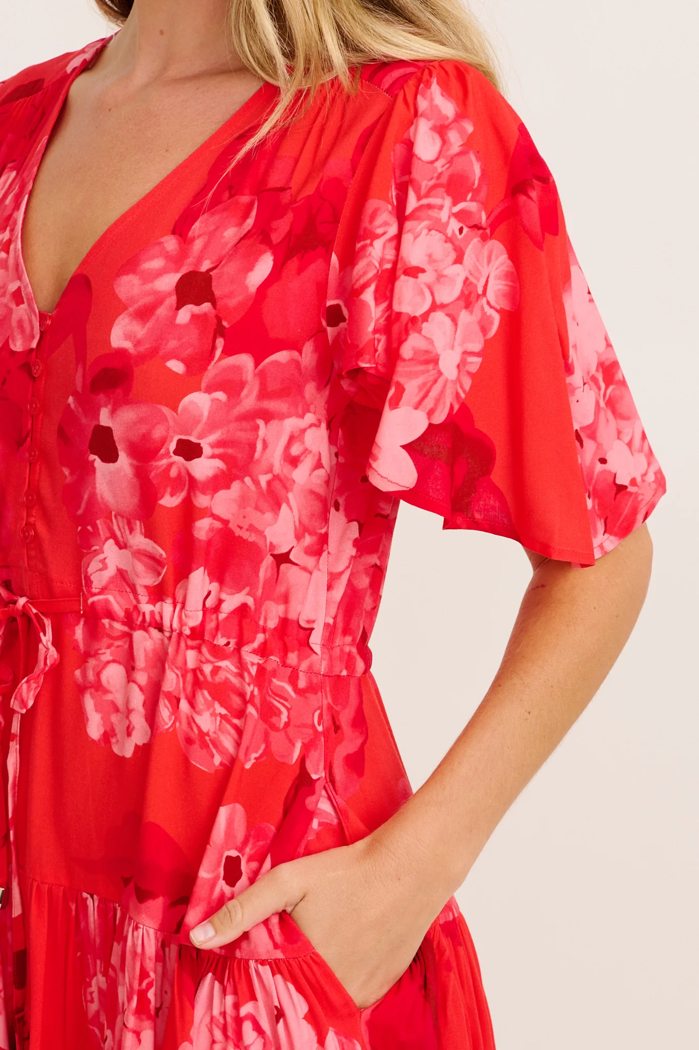 Navianna Dress in Red Floral - Image 5