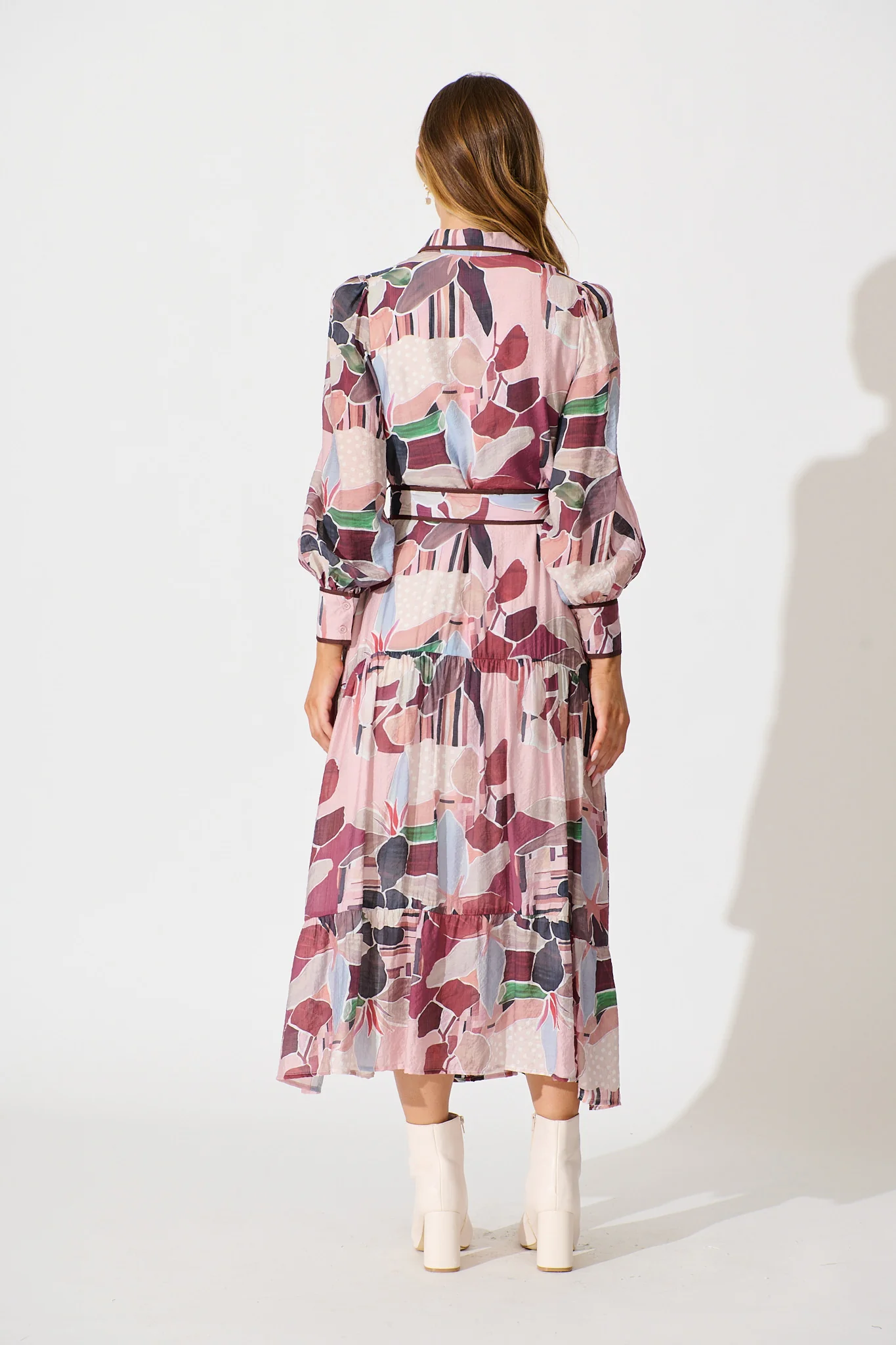 Naylor Maxi Shirt Dress in Multi Brown Print - Image 4