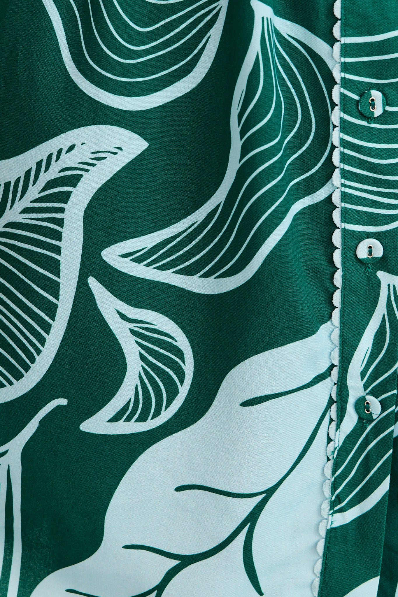 Nerisa Shirt Dress in Green Leaf Print - Image 6