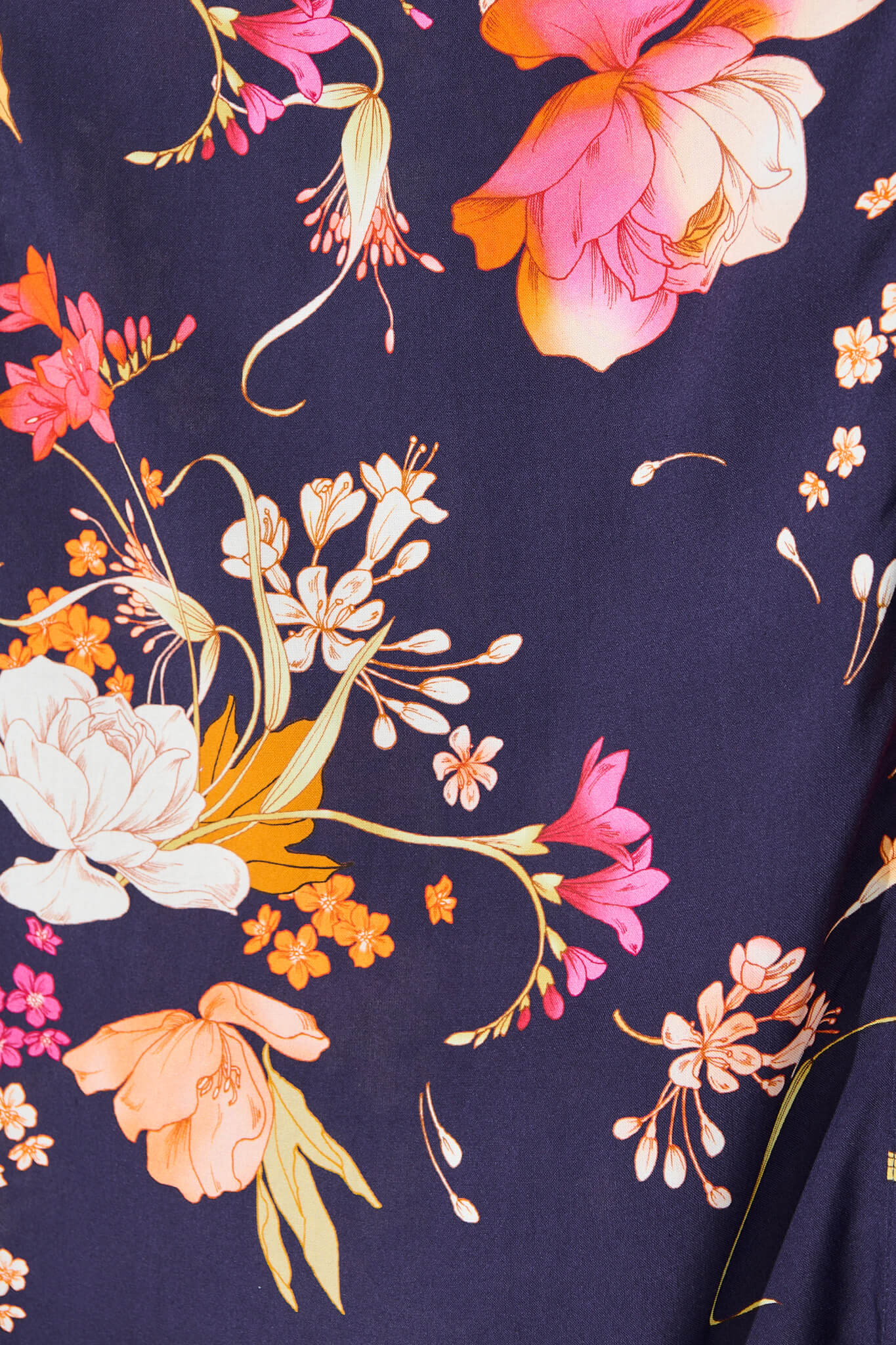 Neroli Midi Shirt Dress In Navy with Multi Floral - Image 13