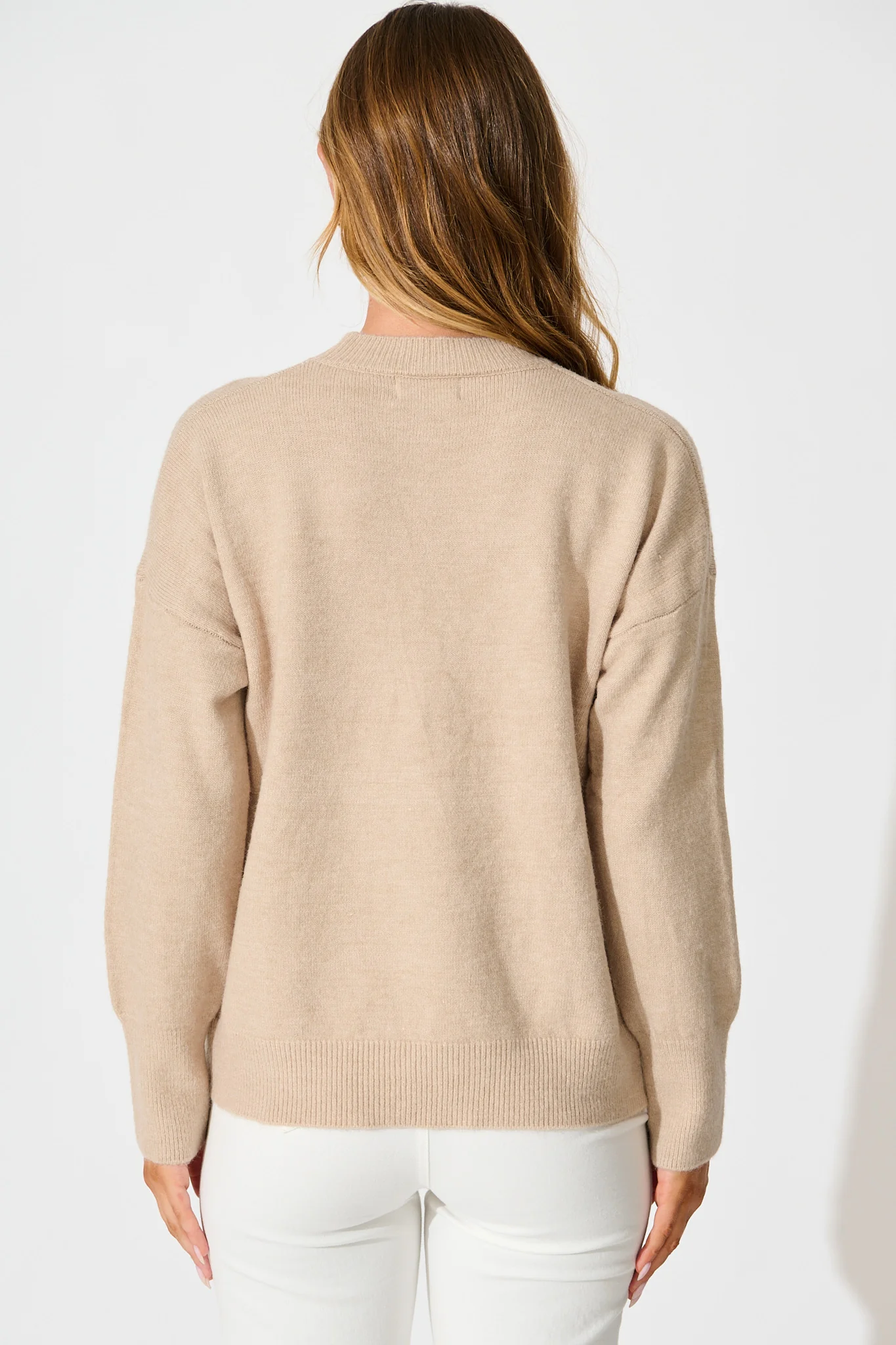 Nessa Knit In Beige Wool Blend - Image 3