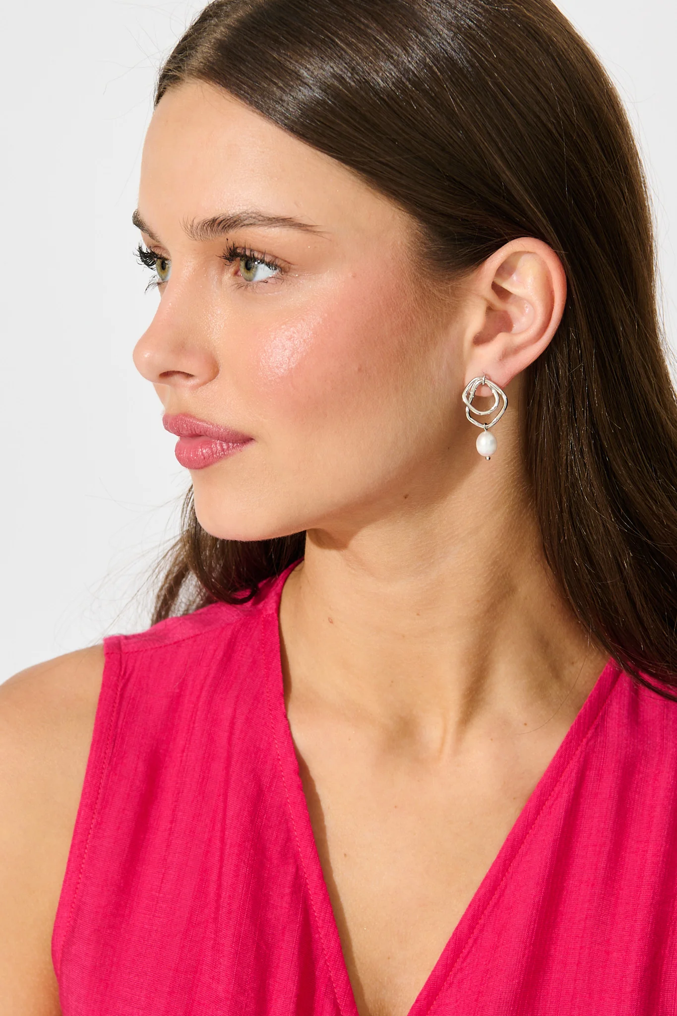 Nessie Drop Earrings in Silver - Image 3