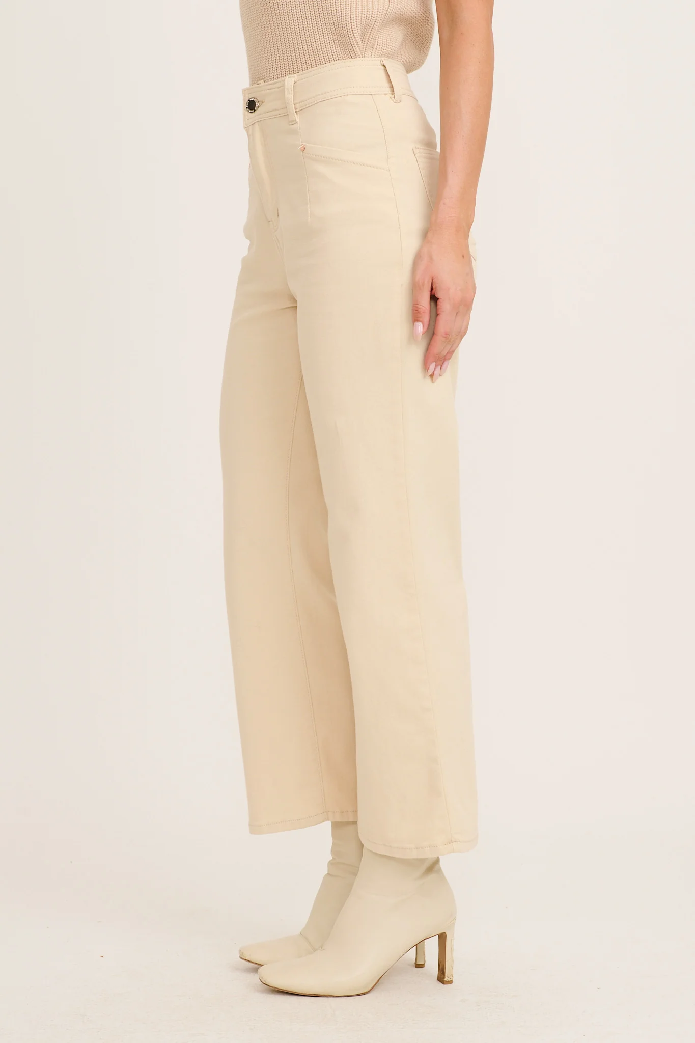 Nimes High Rise Wide Leg Jean In Sand Denim - Image 6