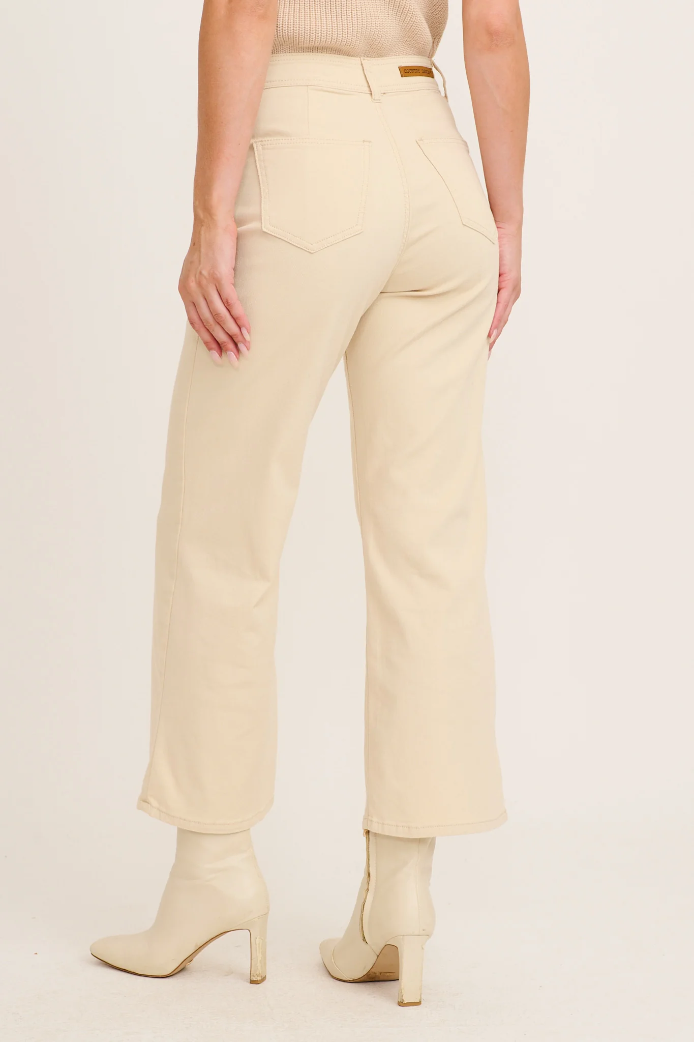 Nimes High Rise Wide Leg Jean In Sand Denim - Image 7