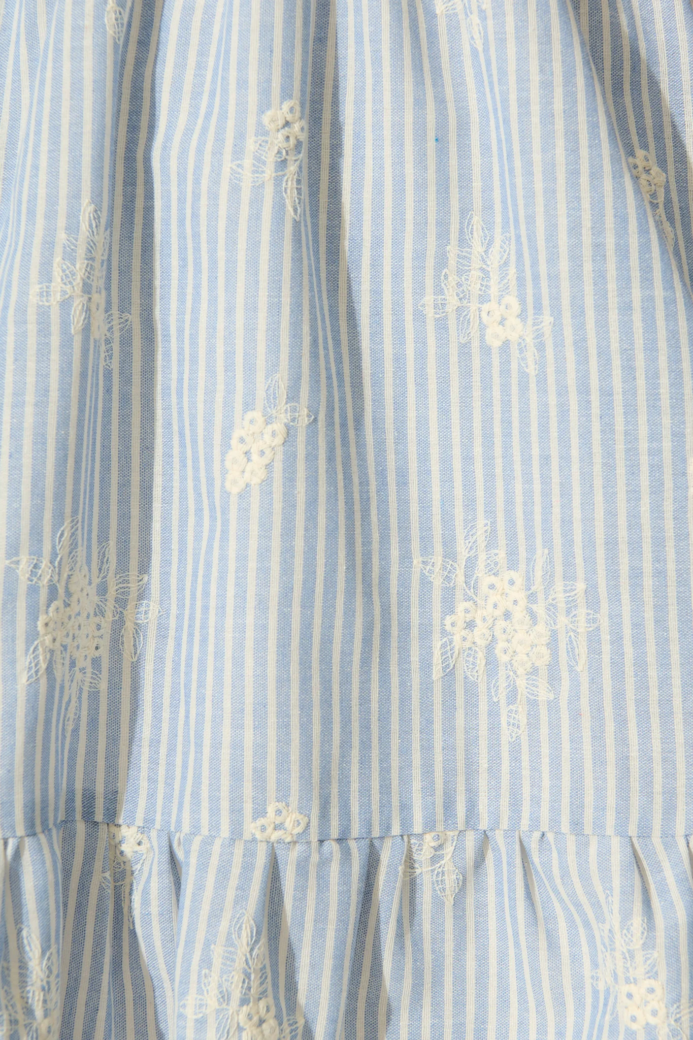 Nissa Sundress in Blue Stripe with Floral Embroidery - Image 6