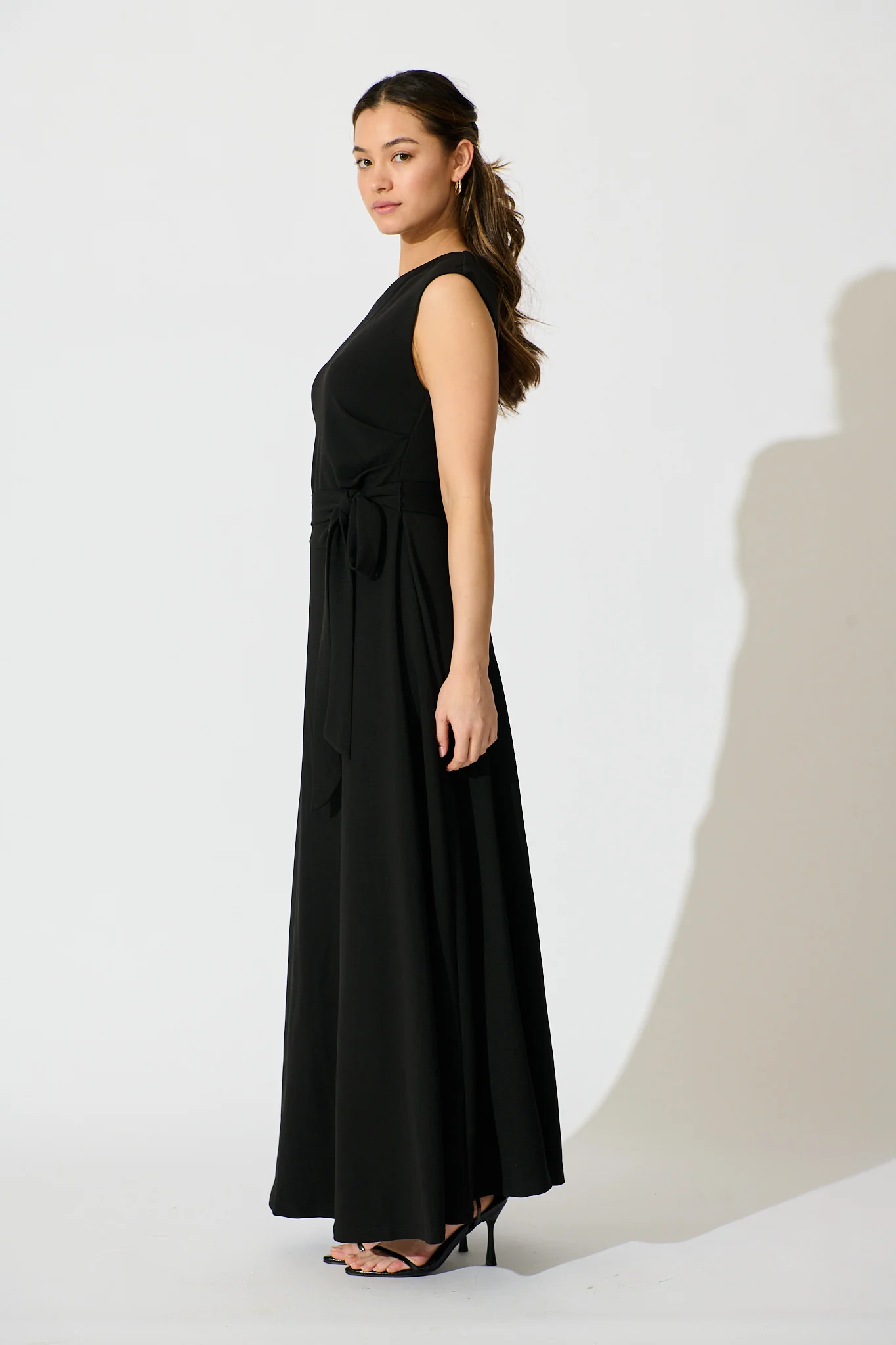Noirelle Maxi Off Shoulder Dress in Black - Image 3