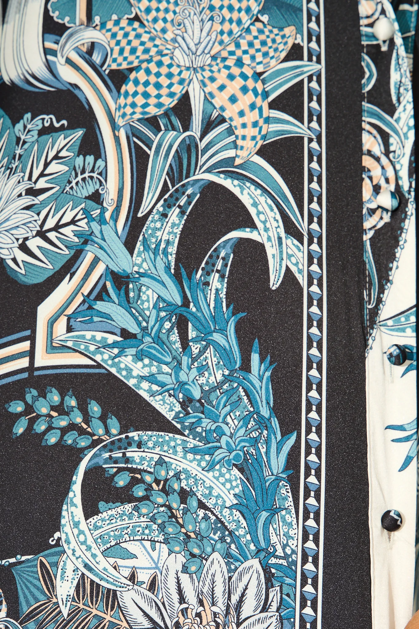Nolita Shirt in Black and Blue Floral - Image 6