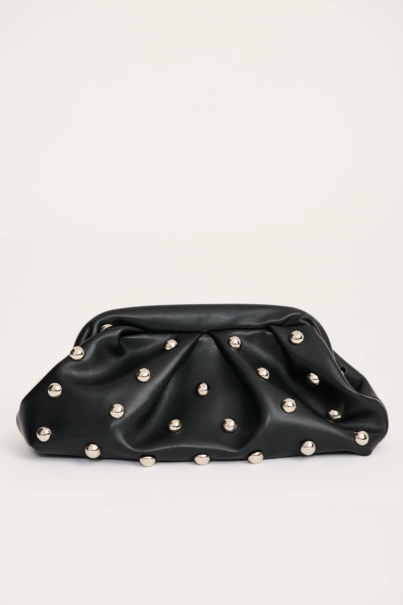 Nora Clutch Bag in Black with Silver Stud