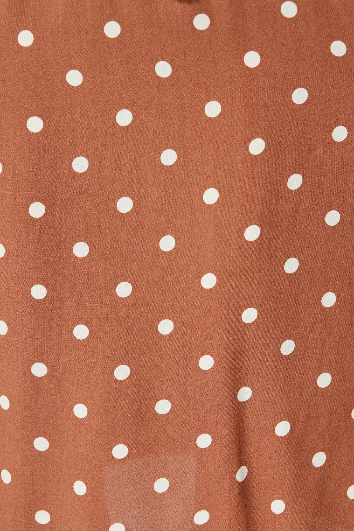 Noree Midi Dress in Brown with White Polka Dot - Image 6