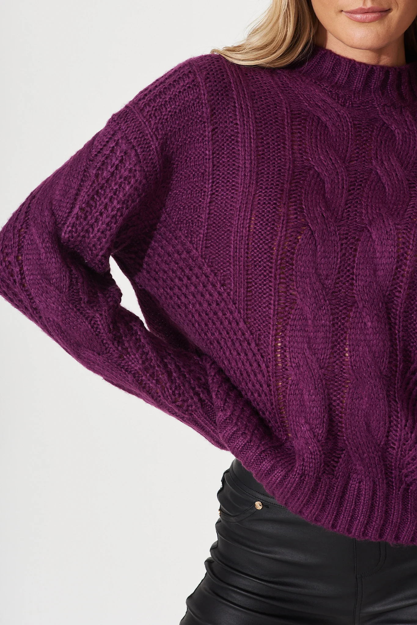 Notting Knit In Dark Purple - Image 6