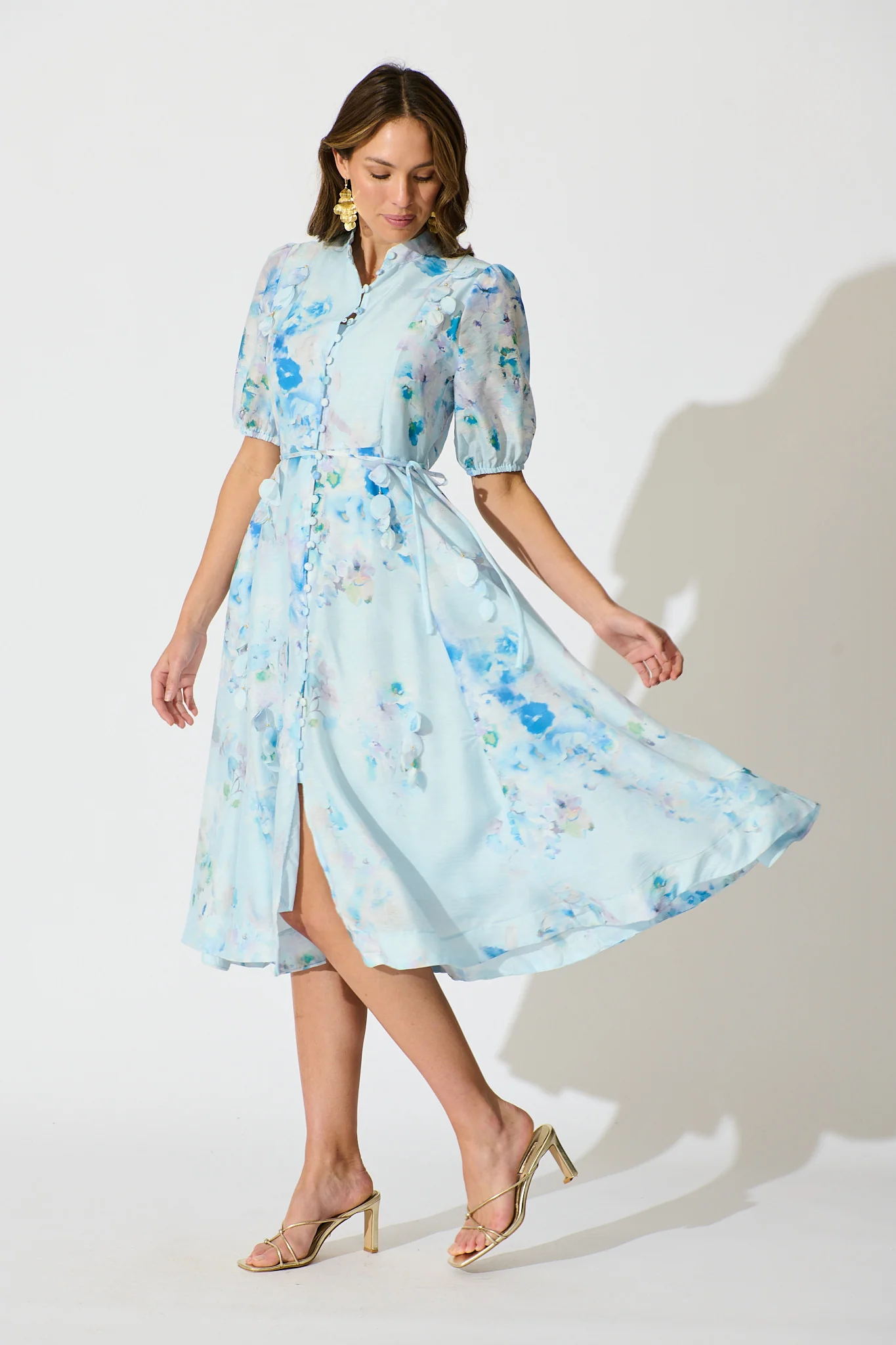Oasis Bloom Maxi Dress in Blue Floral - Image 3