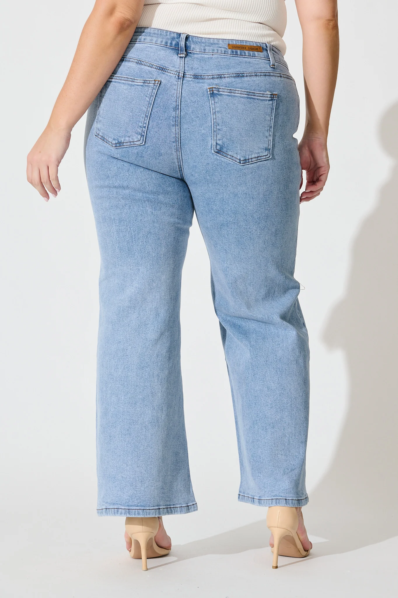 Ocean Road High Rise Wide Leg Jean in Light Blue Denim - Image 11