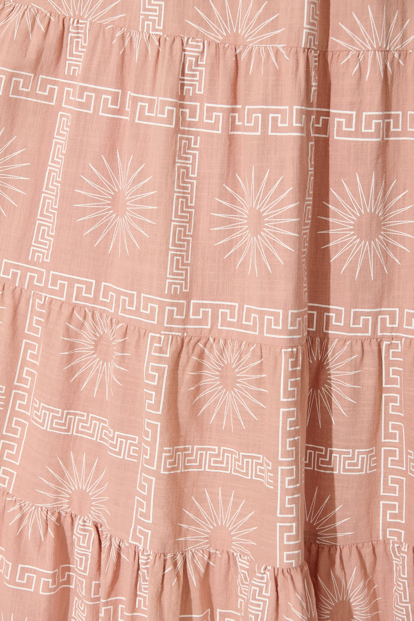 Oden Midi Dress in Dusty Pink Tile Print Cotton - Image 6