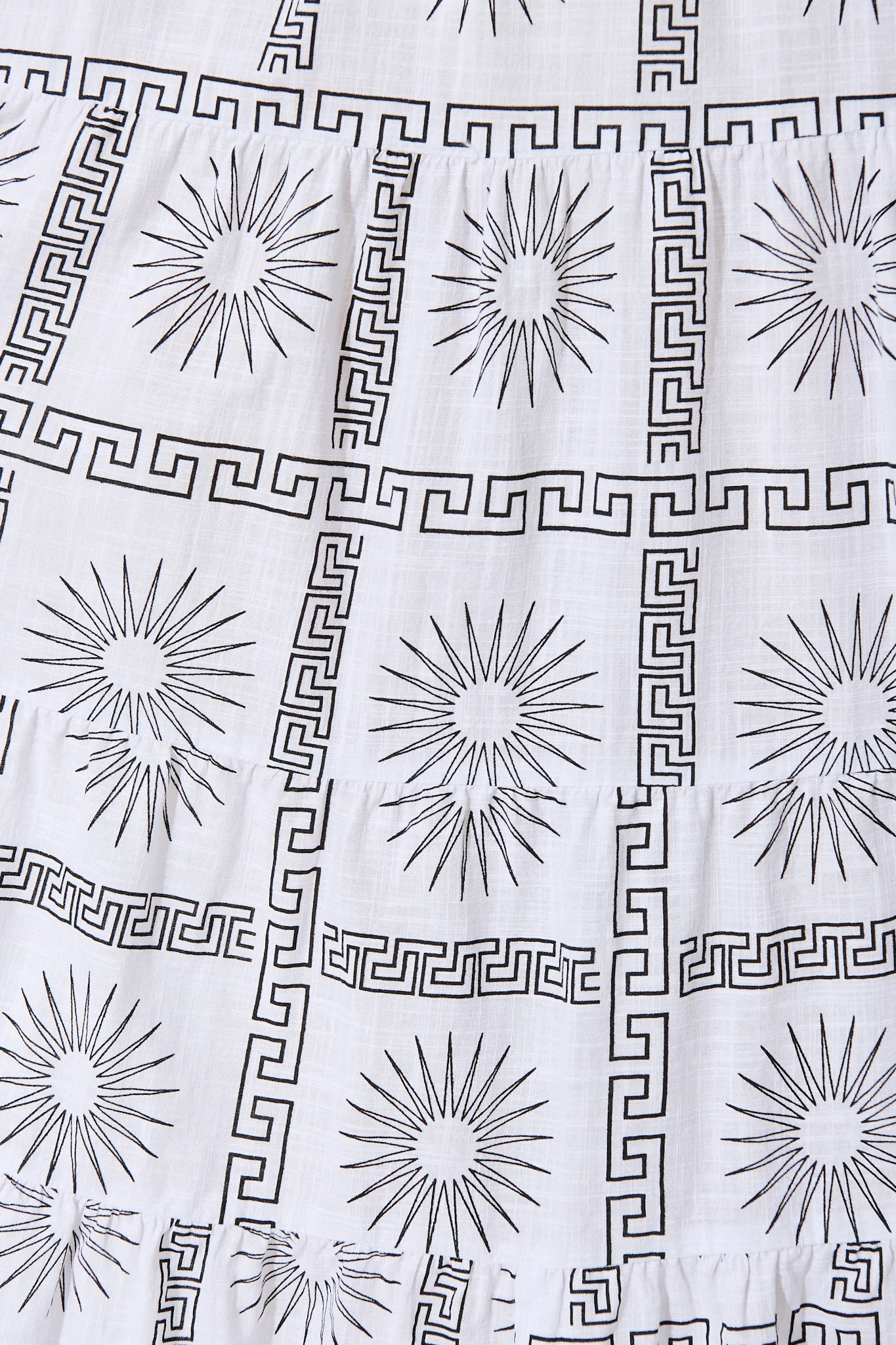 Oden Midi Dress in White Tile Print Cotton - Image 6