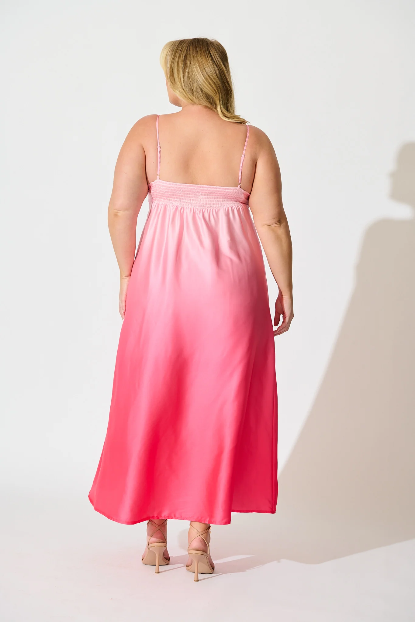 Ombre Muse Maxi Sundress in Pink Satin - Image 8